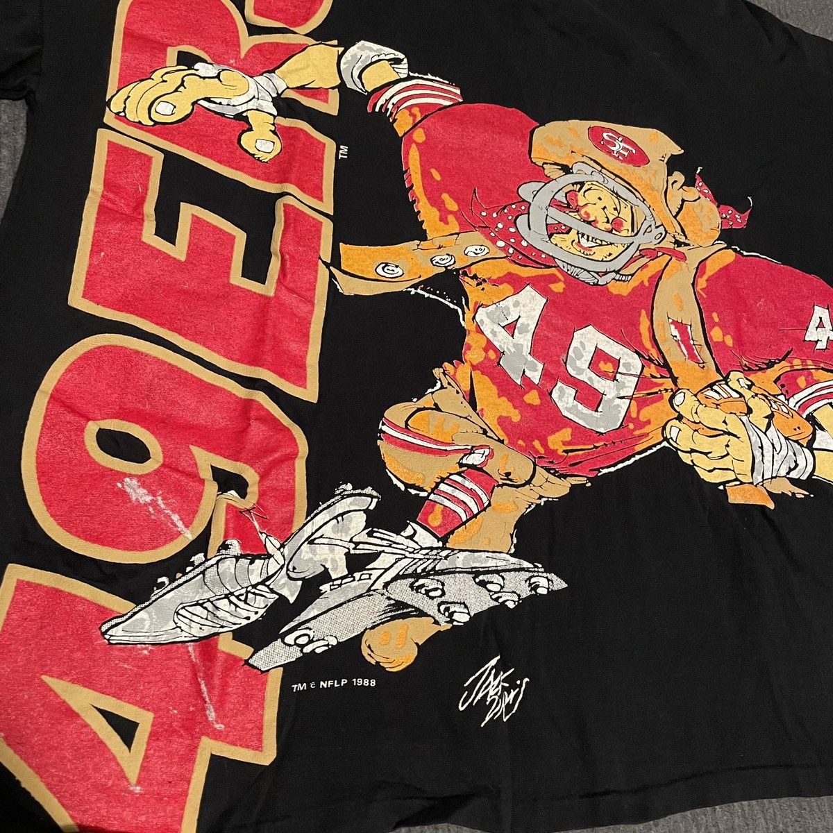 NFL × Vintage Vintage 1988 NFL San Francisco 49ers Jack Davis Football Tee Size US XL / EU 56 / 4 - 2 Thumbnail