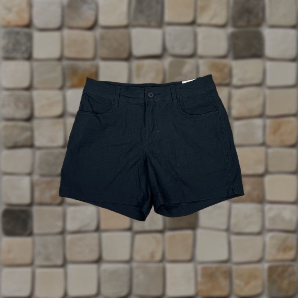 VINTAGE Prana Halle Shorts II Inseam 5 Womens 2 Black Stretch Standard Fit Logo New