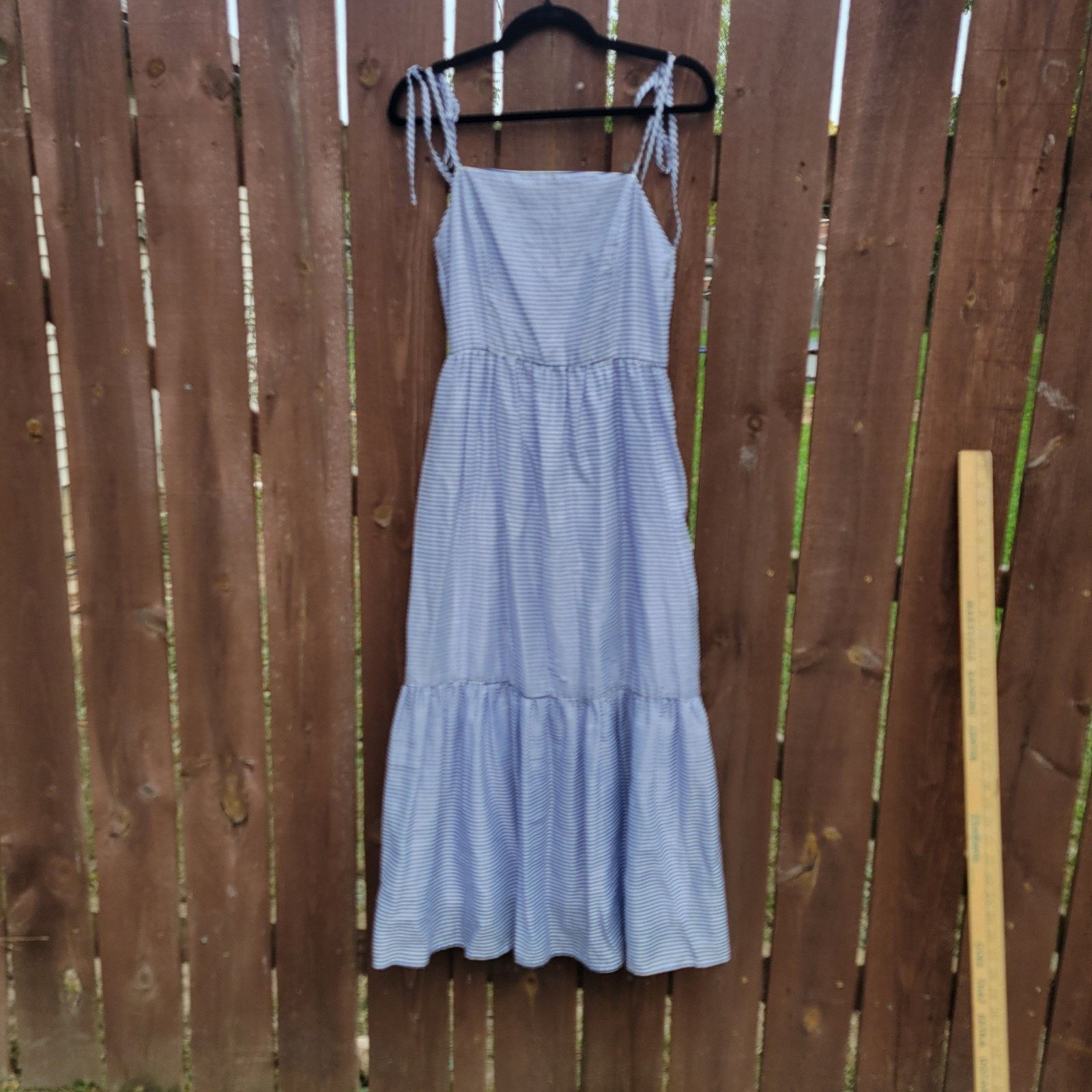 Gianni Valentino Gianni Bini Maxi Dress SZ 8 Navy Stripe Summer Tie Strap Size M / US 6-8 / IT 42-44 - 1 Thumbnail