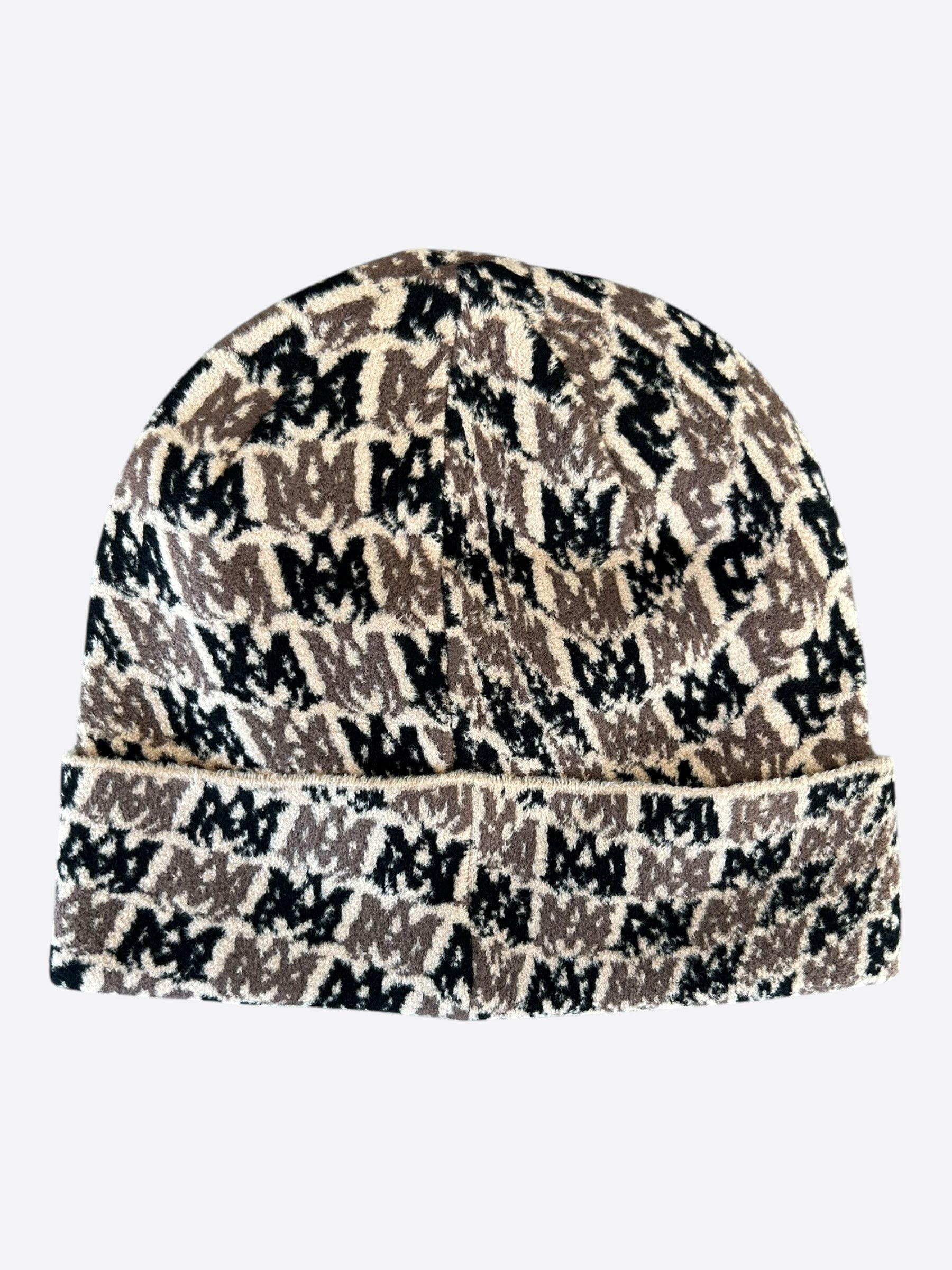 Amiri Amiri Beige, Black & Brown MA Swirl Logo Beanie Size ONE SIZE - 1 Thumbnail