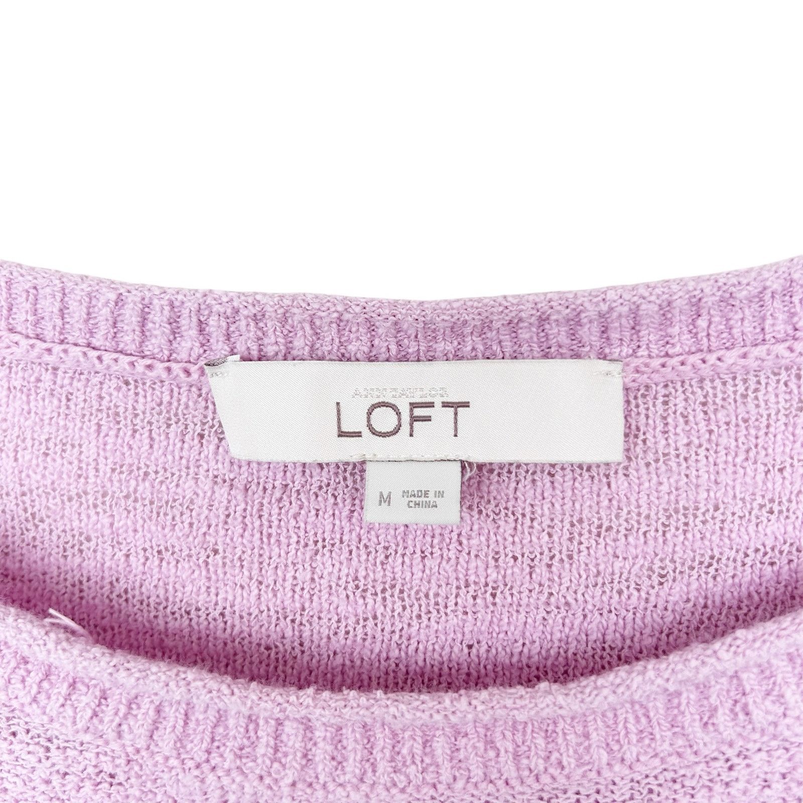 Loft Ann Taylor Loft Pink Knit Sweater Sz M Size M / US 6-8 / IT 42-44 - 2 Thumbnail
