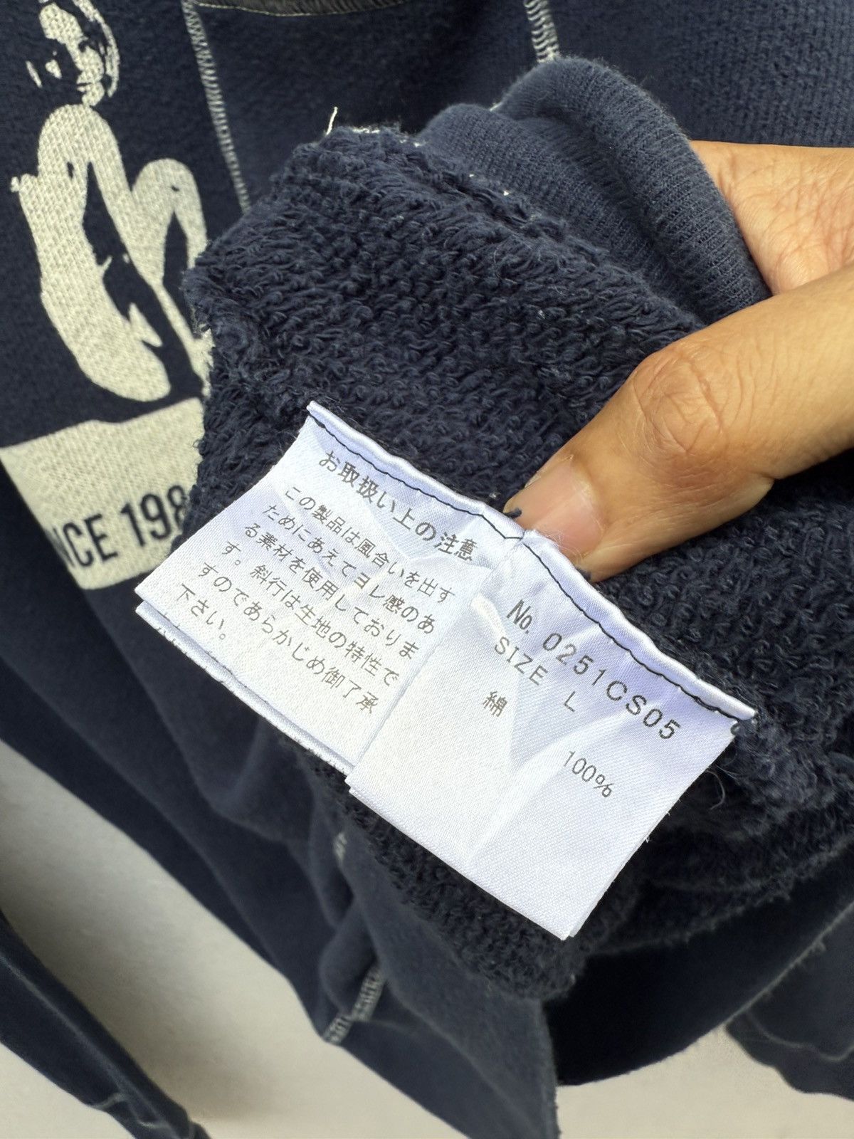 Hysteric Glamour HG Sexy/Nudes Lady Indigo Blue Contra Stitch "L" Sweatshirt Size US L / EU 52-54 / 3 - 7 Thumbnail
