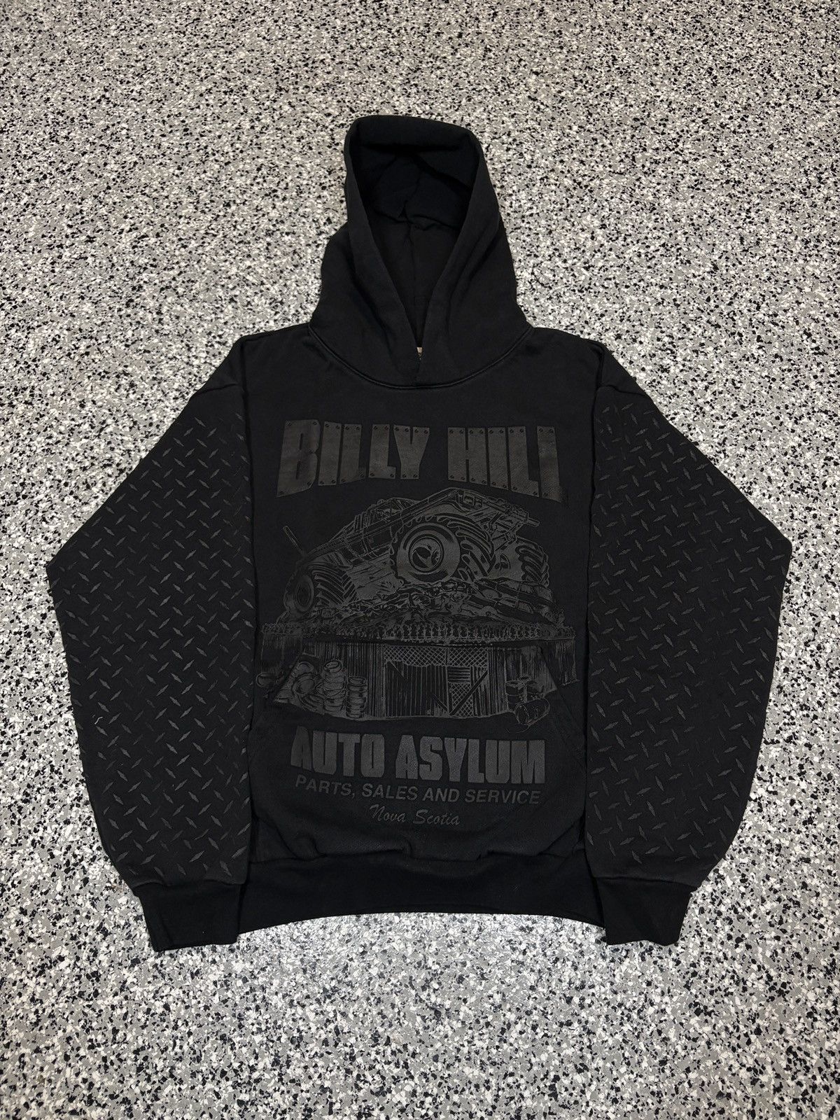 Billy Hill Billy Hill Auto Asylum Diamond Plated Print Hoodie Size XL Size US XL / EU 56 / 4 - 1 Thumbnail