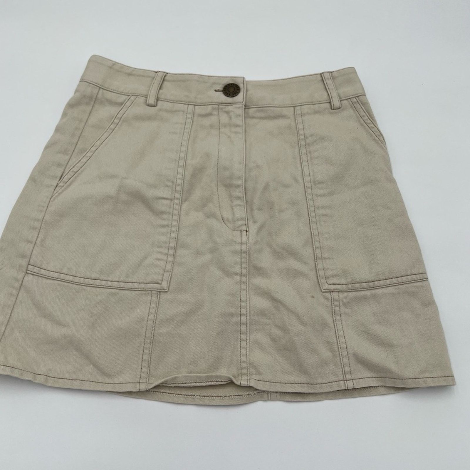 Urban Outfitters Urban Outfitters BDG Beige Denim Mini Skirt Size S-P Size 27" / US 4 / IT 40 - 6 Thumbnail