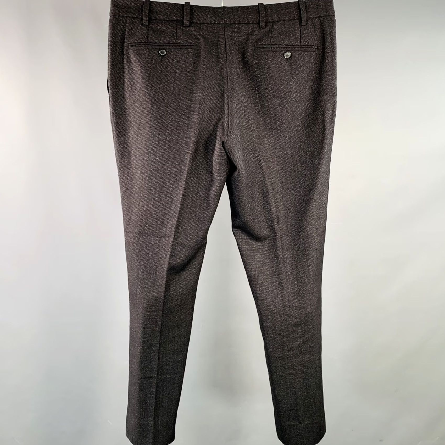 Raf Simons RAF SIMONS Size 38 Black Red Woven Virgin Wool Mohair Flat Front Dress Pants Size US 38 / EU 54 - 2 Thumbnail