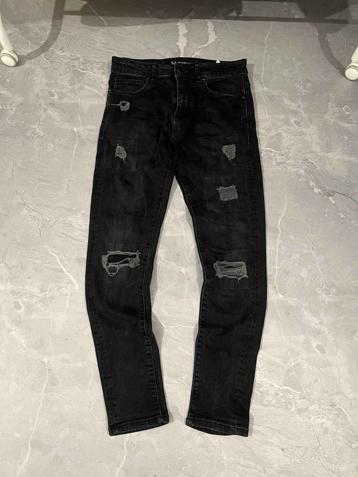 Vintage Dark Japanese Grunge / Avan Garde Skinny / Number Nine Style Size US 32 / EU 48 - 1 Thumbnail