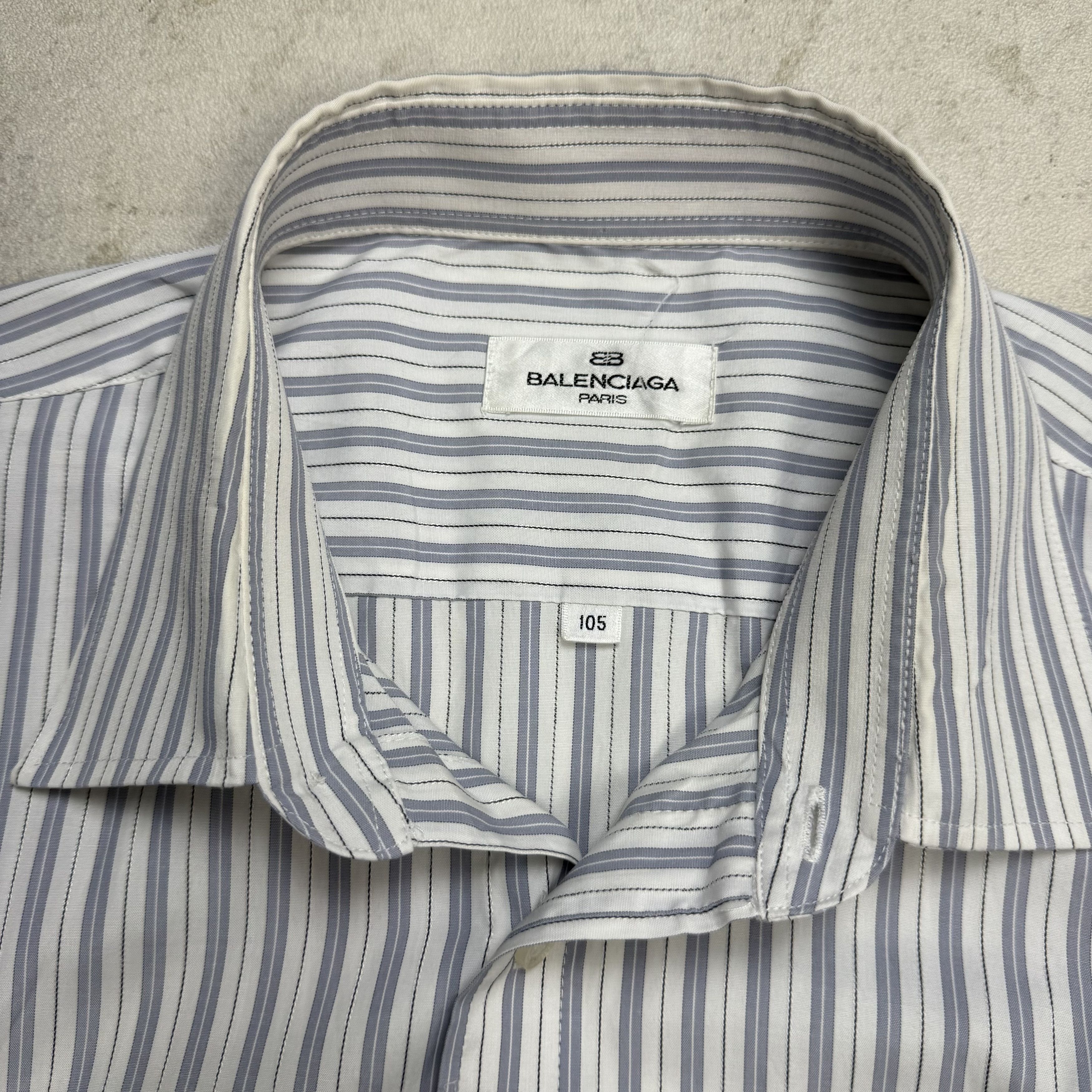 Balenciaga Vintage Balenciaga Striped Shirt Size US L / EU 52-54 / 3 - 7 Thumbnail