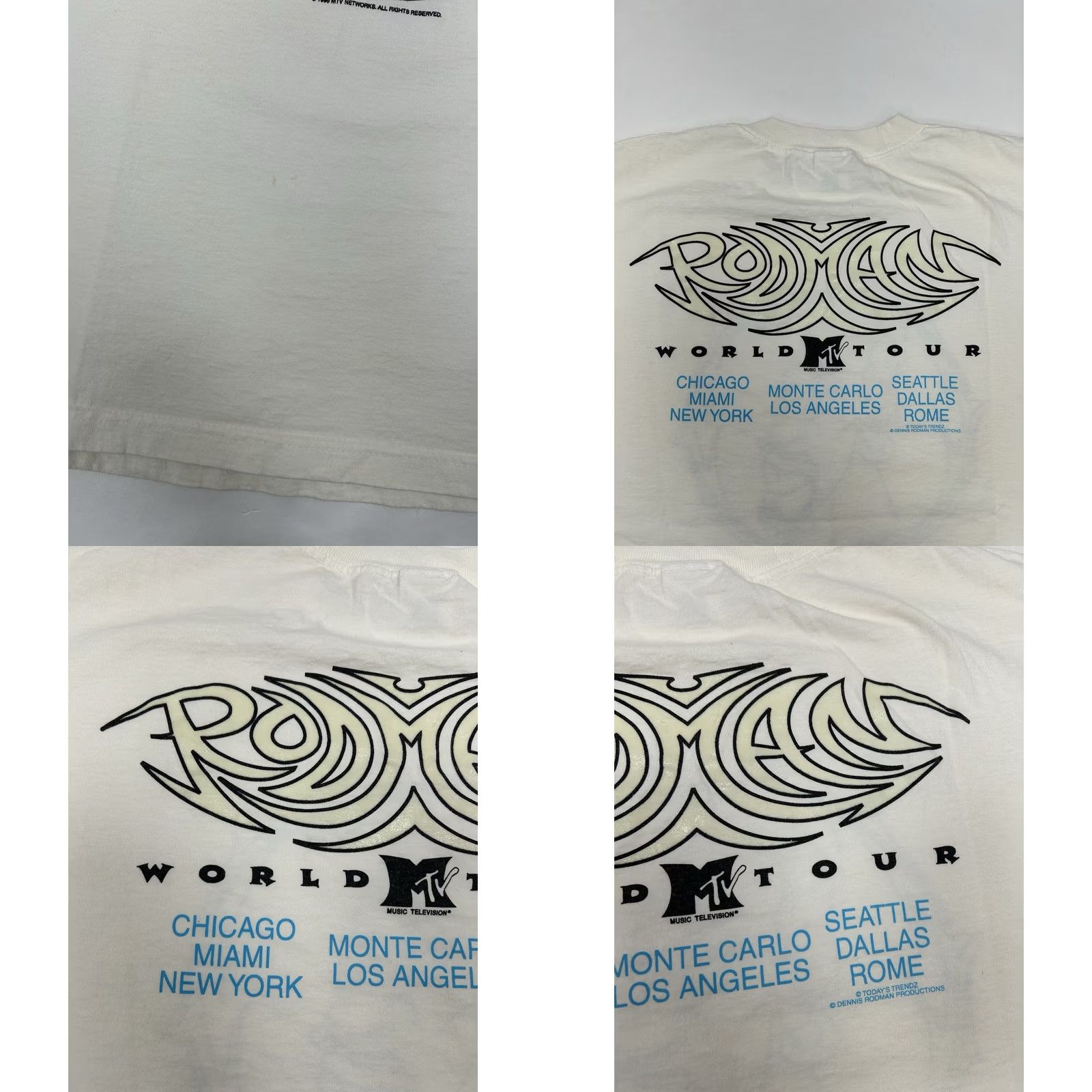 Vintage VINTAGE Dennis Rodman MTV World Tour 1996 Promo Tee Shirt Large White Rare Size US L / EU 52-54 / 3 - 10 Thumbnail