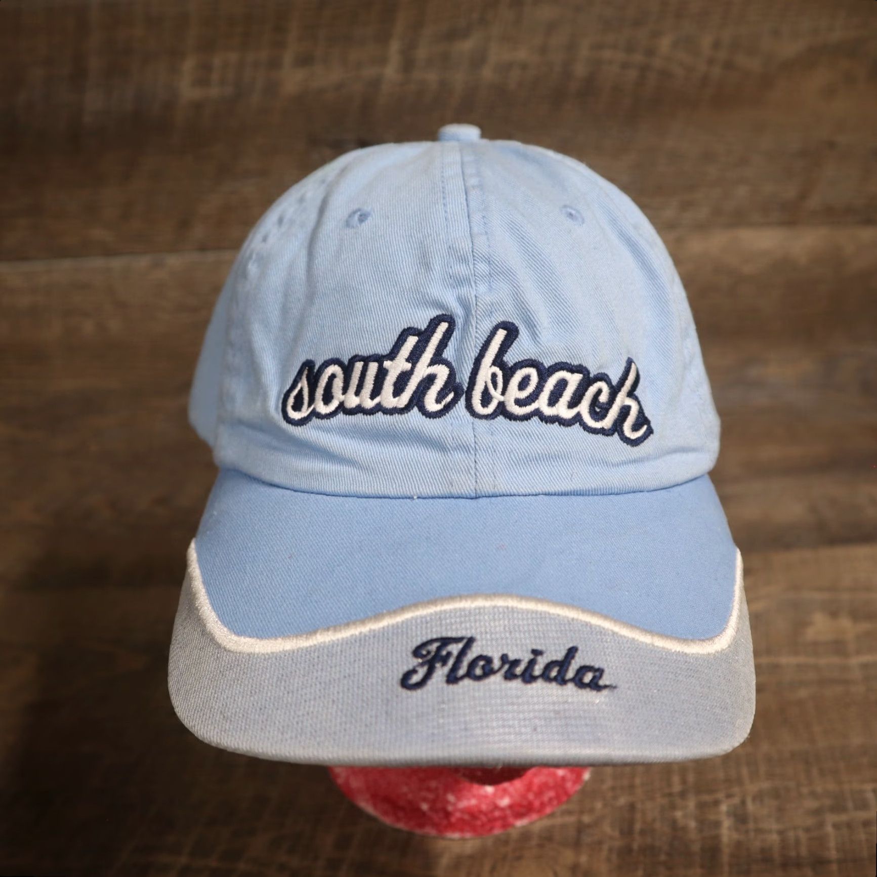 Vintage South Beach Florida Hat Unbranded Baseball Cap Adjustable Adults Blue Beach Casual Caps Boys Girls Womens Mens Size ONE SIZE - 2 Thumbnail