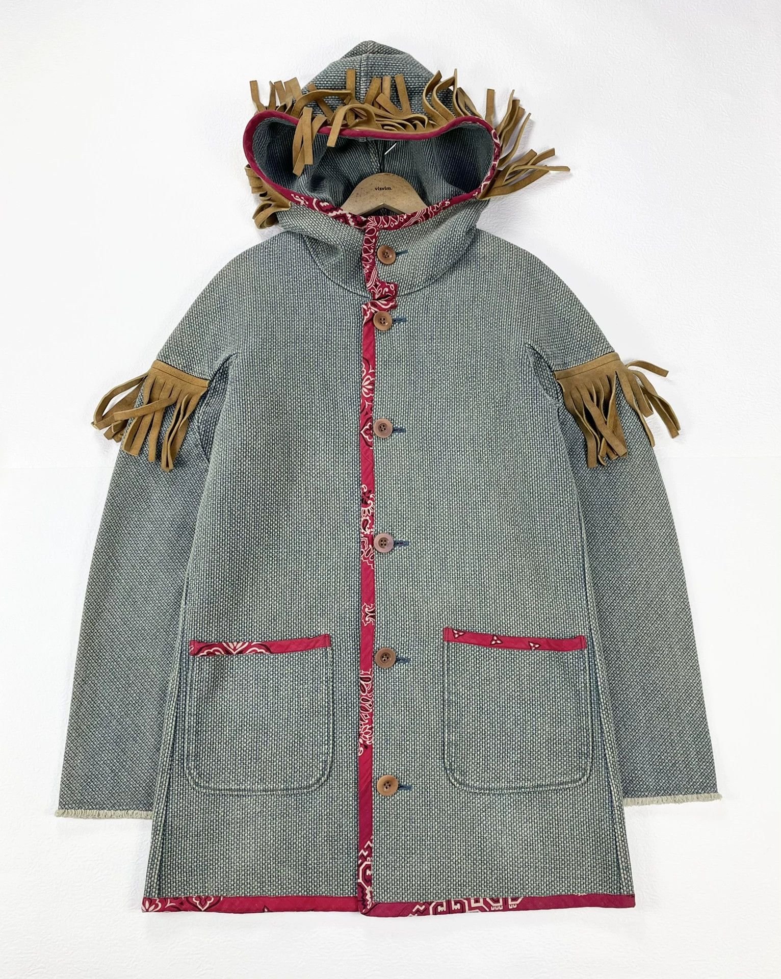 Visvim VISVIM ICT COAT Indigo Mud-Dyed Deer Skin Fringe Jkt Size US S / EU 44-46 / 1 - 1 Thumbnail