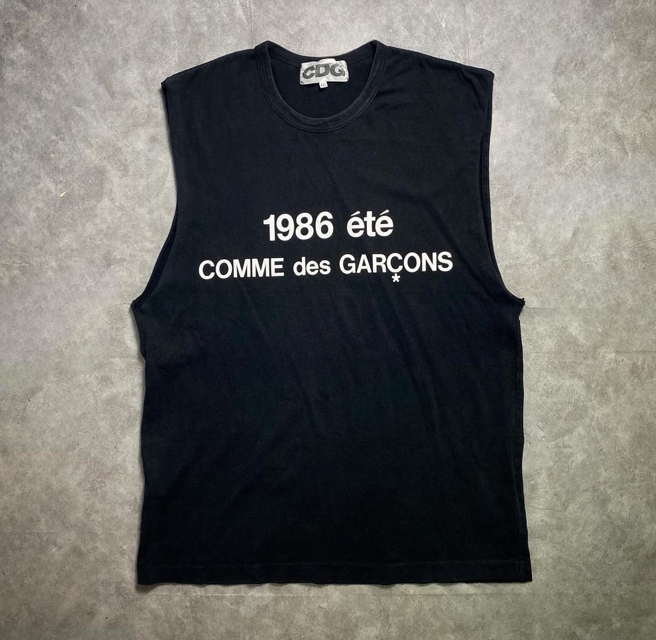 Pre-owned Comme Des Garcons X Comme Des Garcons Homme Comme Des Garcons 1986 Summer Black Tank Top