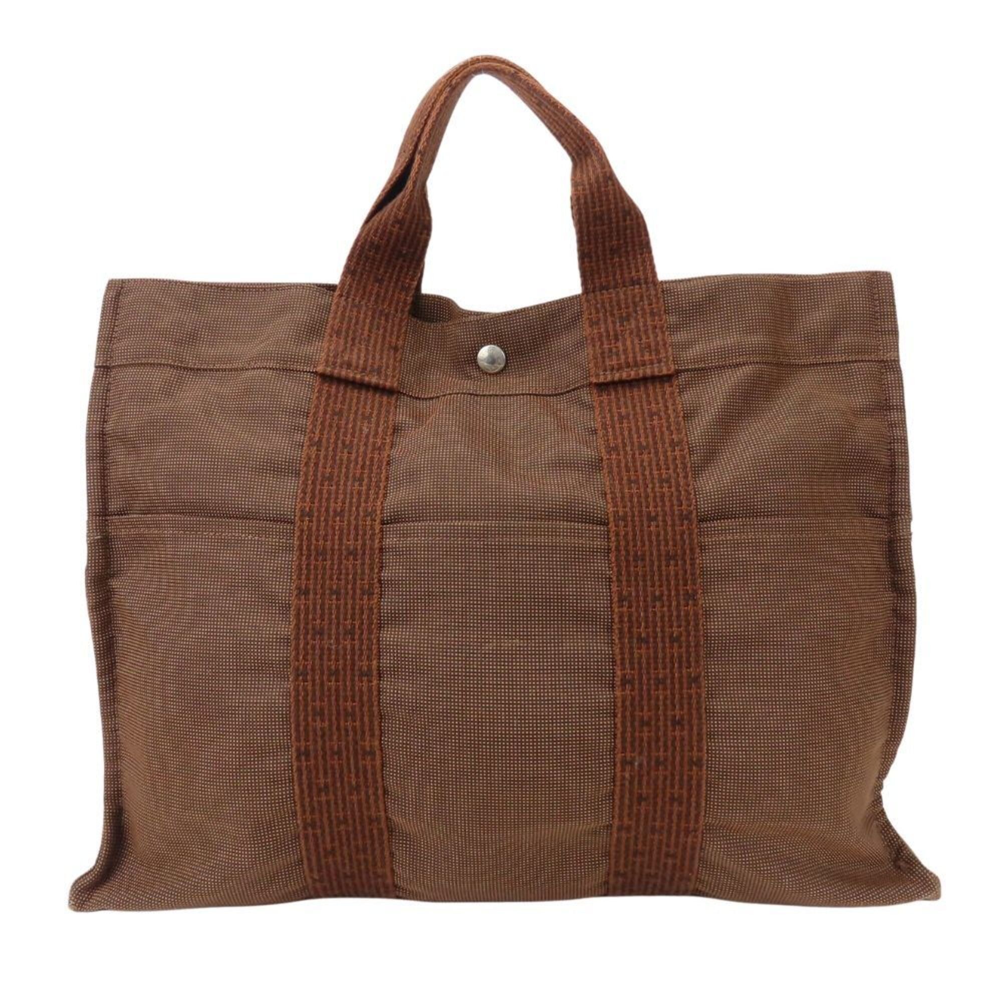 Hermes Hermes Tote Bag, Herline MM, Polyester, Brown, Women's/Men's Size ONE SIZE - 1 Thumbnail