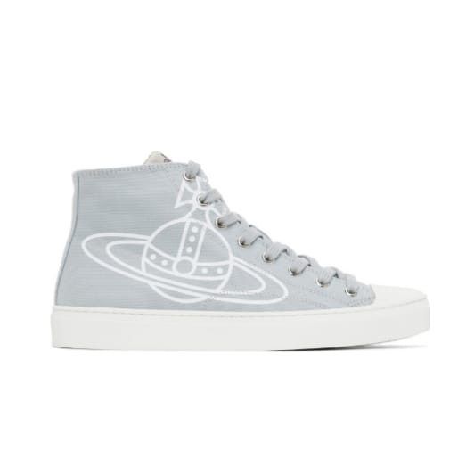 Vivienne Westwood o1y0525 Logo Hi-Top Sneakers in Light Gray Size US 8 / EU 41 - 1 Thumbnail