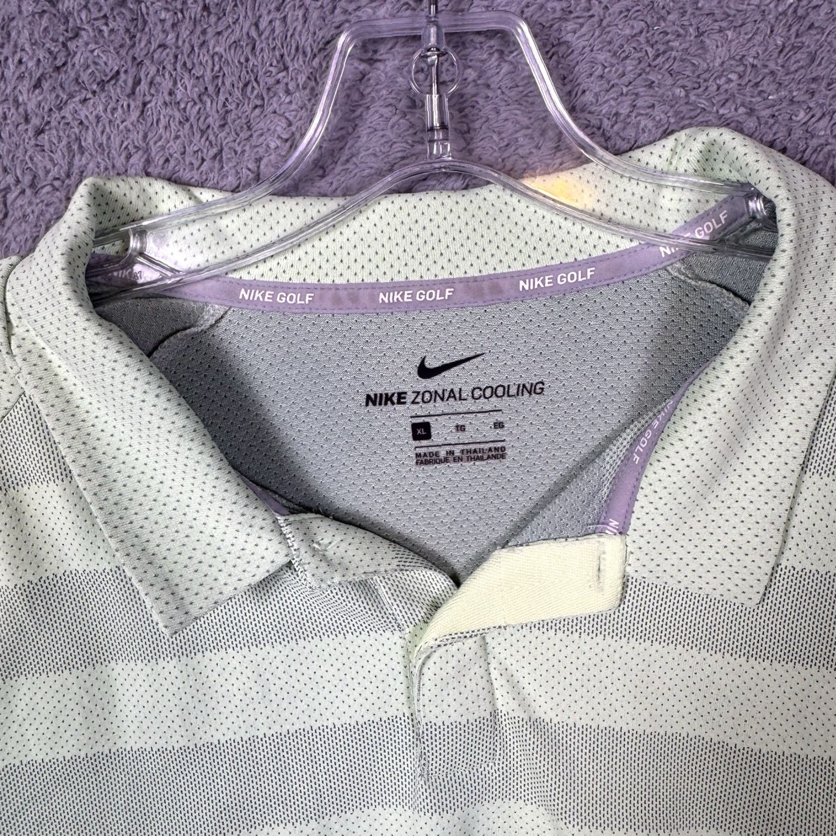 Nike Nike Polo Shirt Mens XL Zonal Cooling Golf Tiger Mint Stripe Tiburon Club Size US XL / EU 56 / 4 - 4 Thumbnail