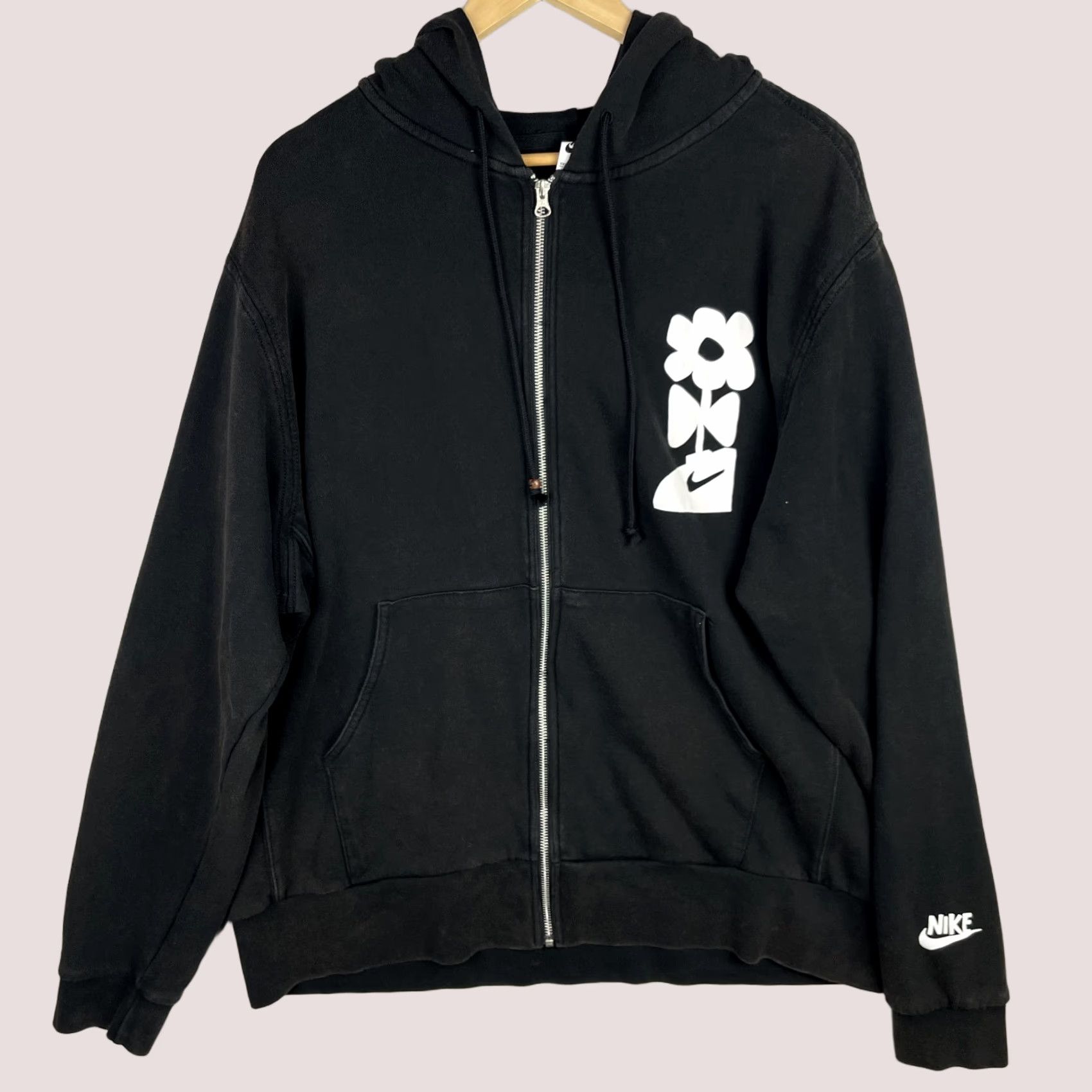 Nike Nike Hoodie Mens 2XL Sportswear Have A Nice Day Full Zip Washed Terry Black Size US XXL / EU 58 / 5 - 1 Thumbnail