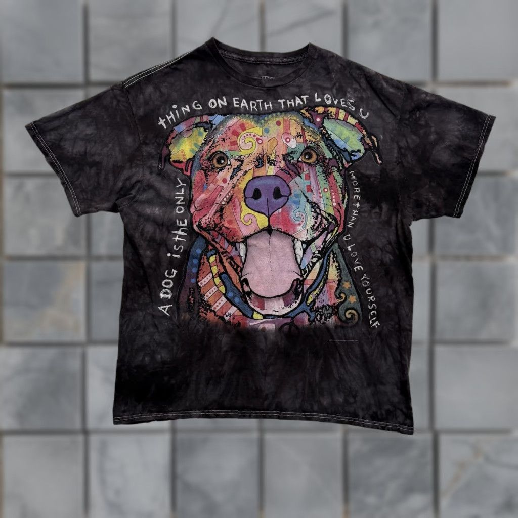 Vintage 3DTEES Shirt Mens XL Black Tie-Dye Dog Quote Dean Russo Graphic Art T-Shirt Size US XL / EU 56 / 4 - 1 Thumbnail