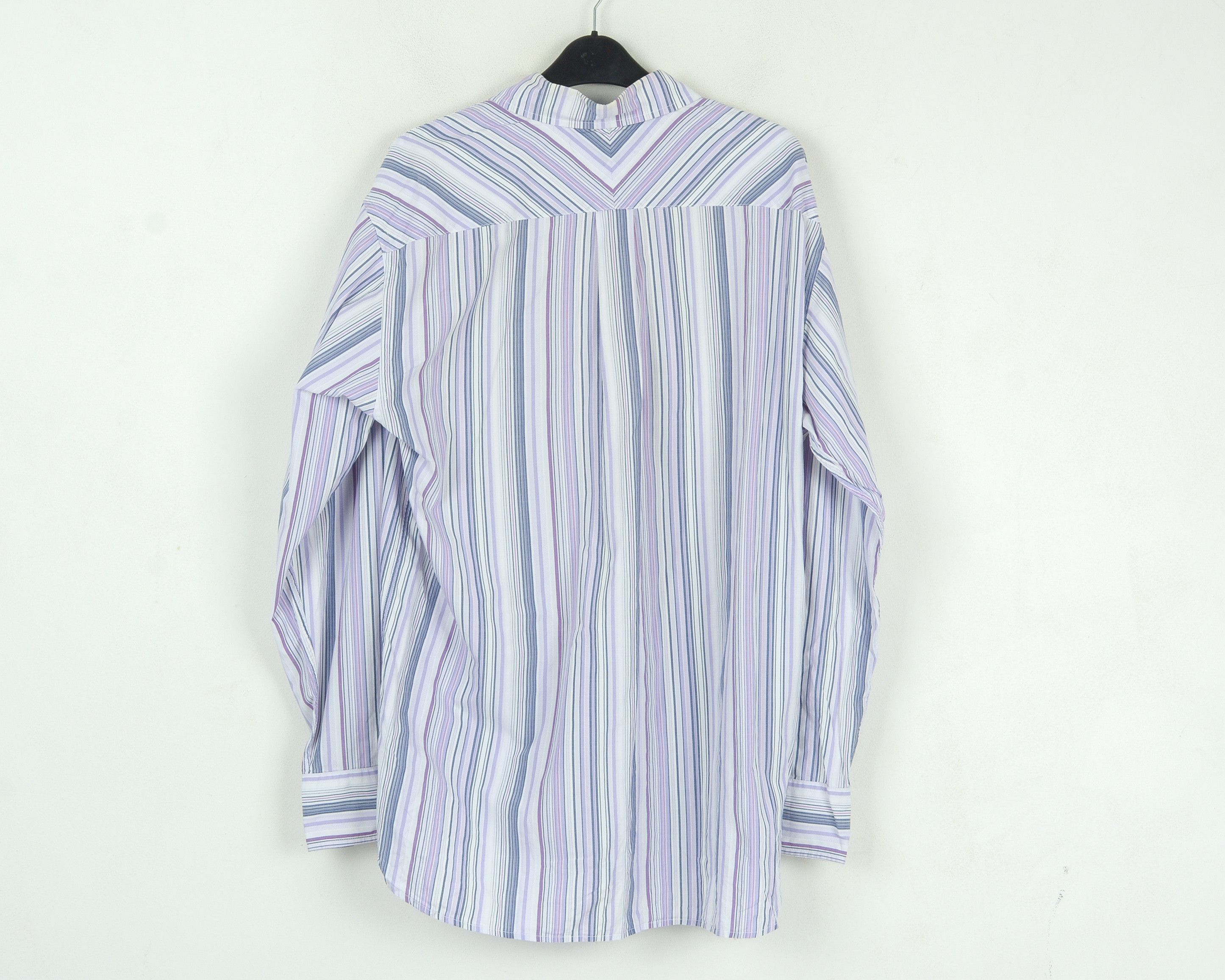 Tommy Hilfiger Cotton Pinstriped Purple Shirt Casual Long Sleeved Formal Size US L / EU 52-54 / 3 - 5 Thumbnail
