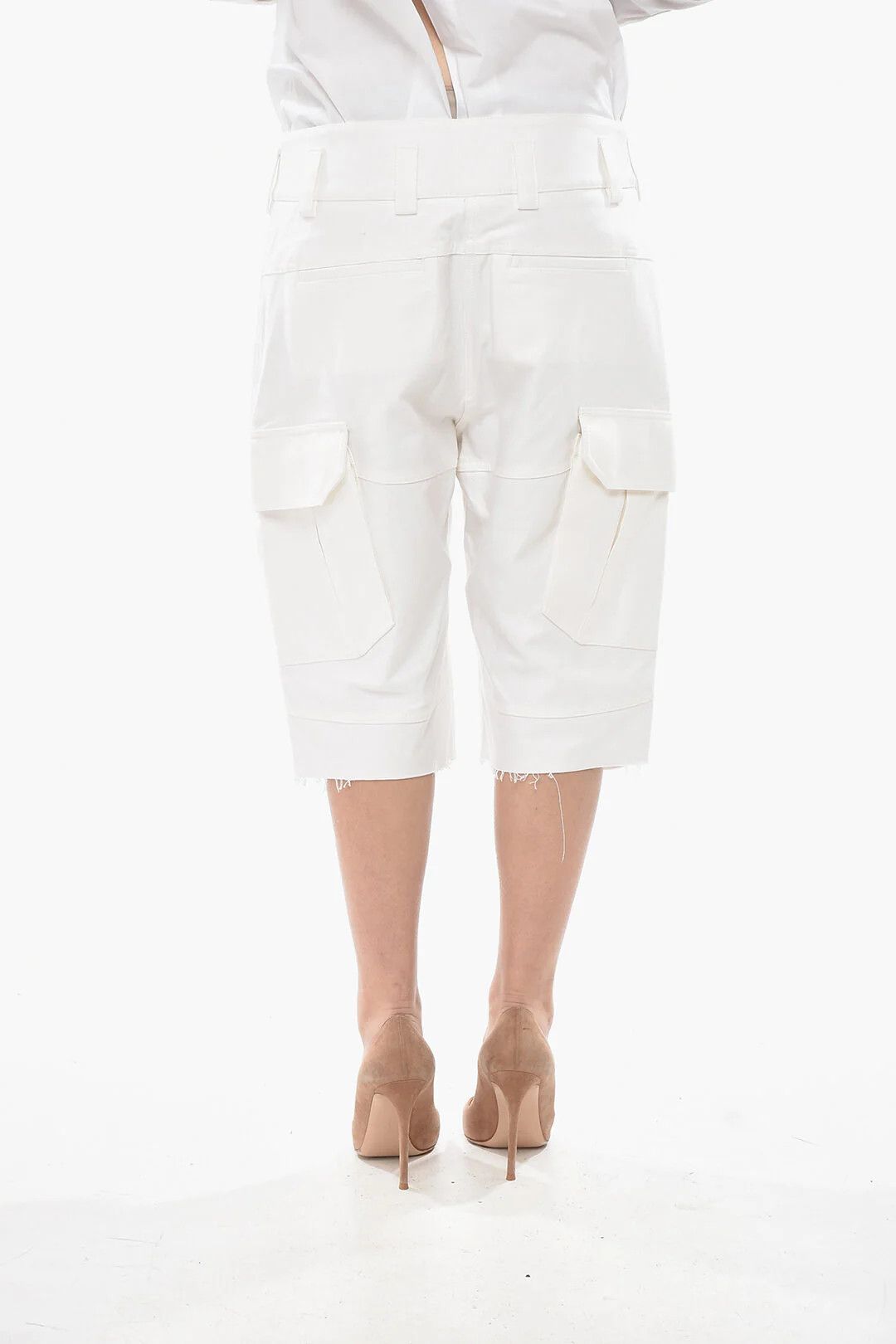Givenchy og1mm0326 Cotton Cargo Short in White Size 30" / US 8 / IT 44 - 2 Thumbnail