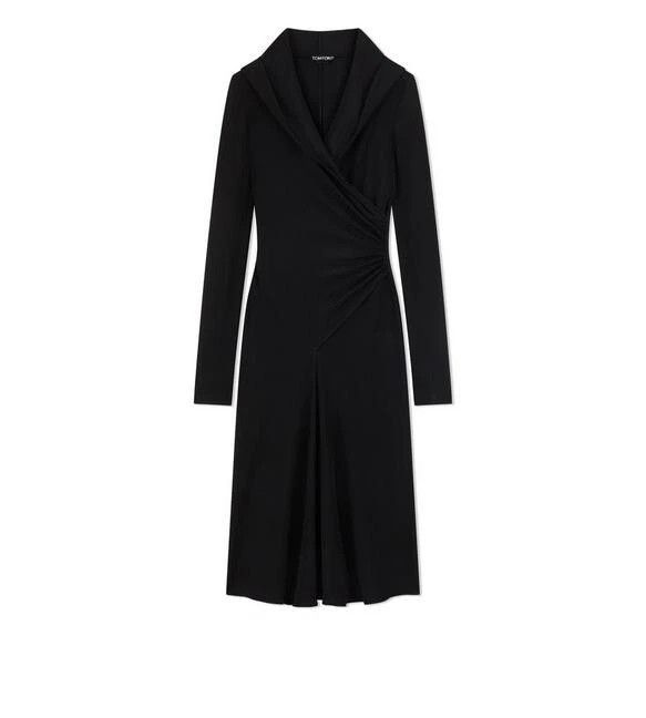 Tom Ford o1loc1c0625 ABJ656 Viscose Hooded Dress in Black Size XXS / US 00 / IT 34 - 1 Preview