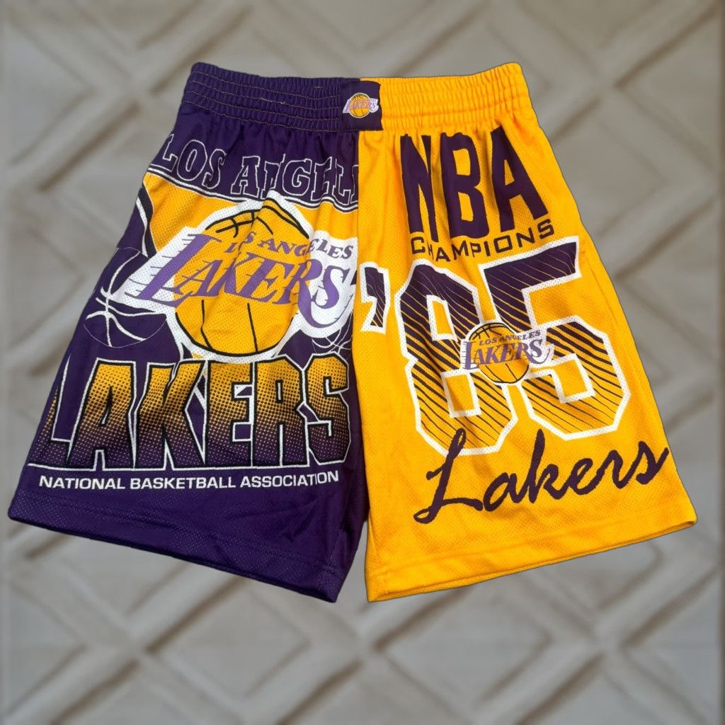 Mitchell & Ness Mitchell & Ness LA Lakers '85 Champions Split Basketball Shorts Mens M NWT Size US 31 - 1 Thumbnail