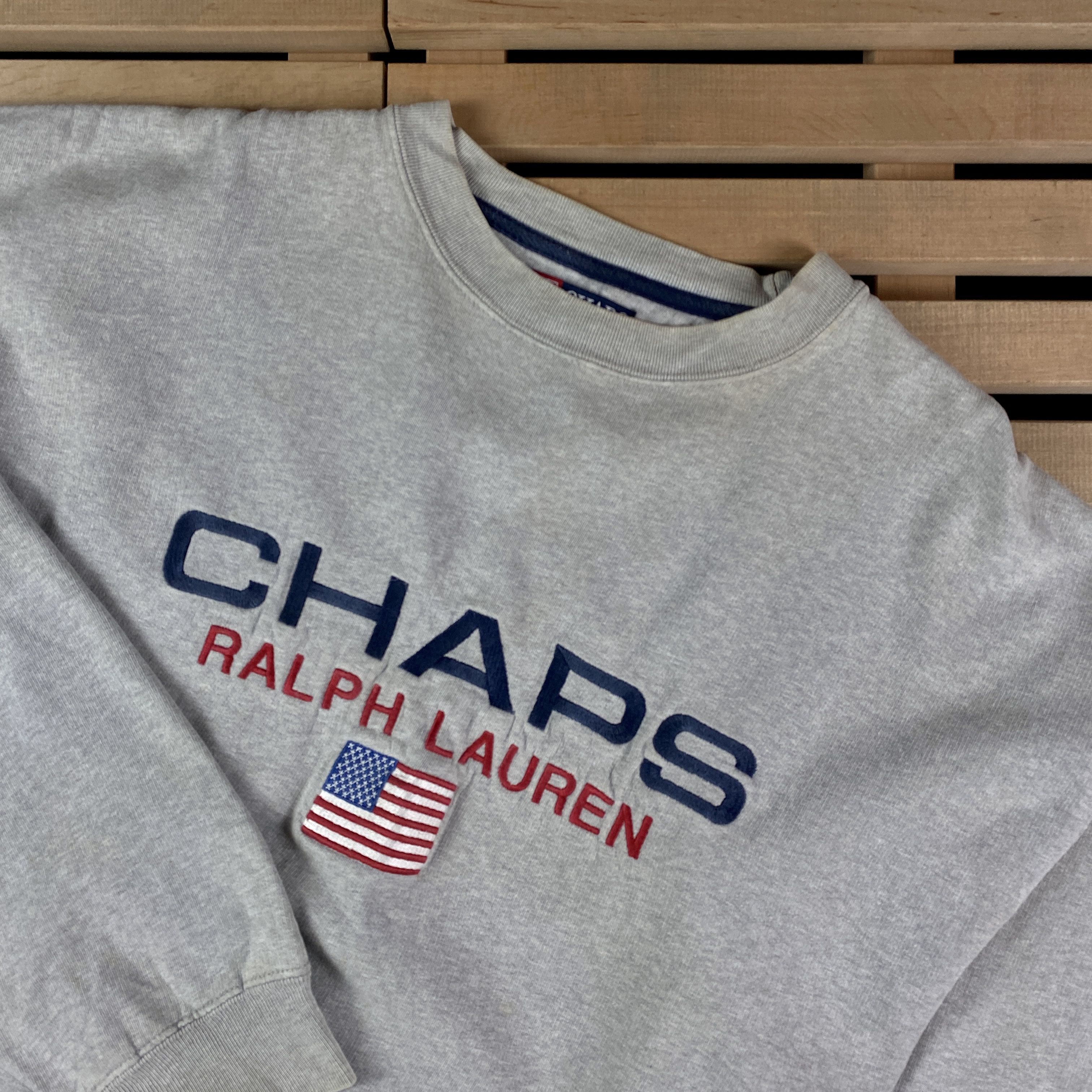 Chaps Ralph Lauren × Ralph Lauren × Vintage Mens Sweatshirt Chaps Ralph Lauren Vintage Big Print Size L Size US L / EU 52-54 / 3 - 2 Thumbnail