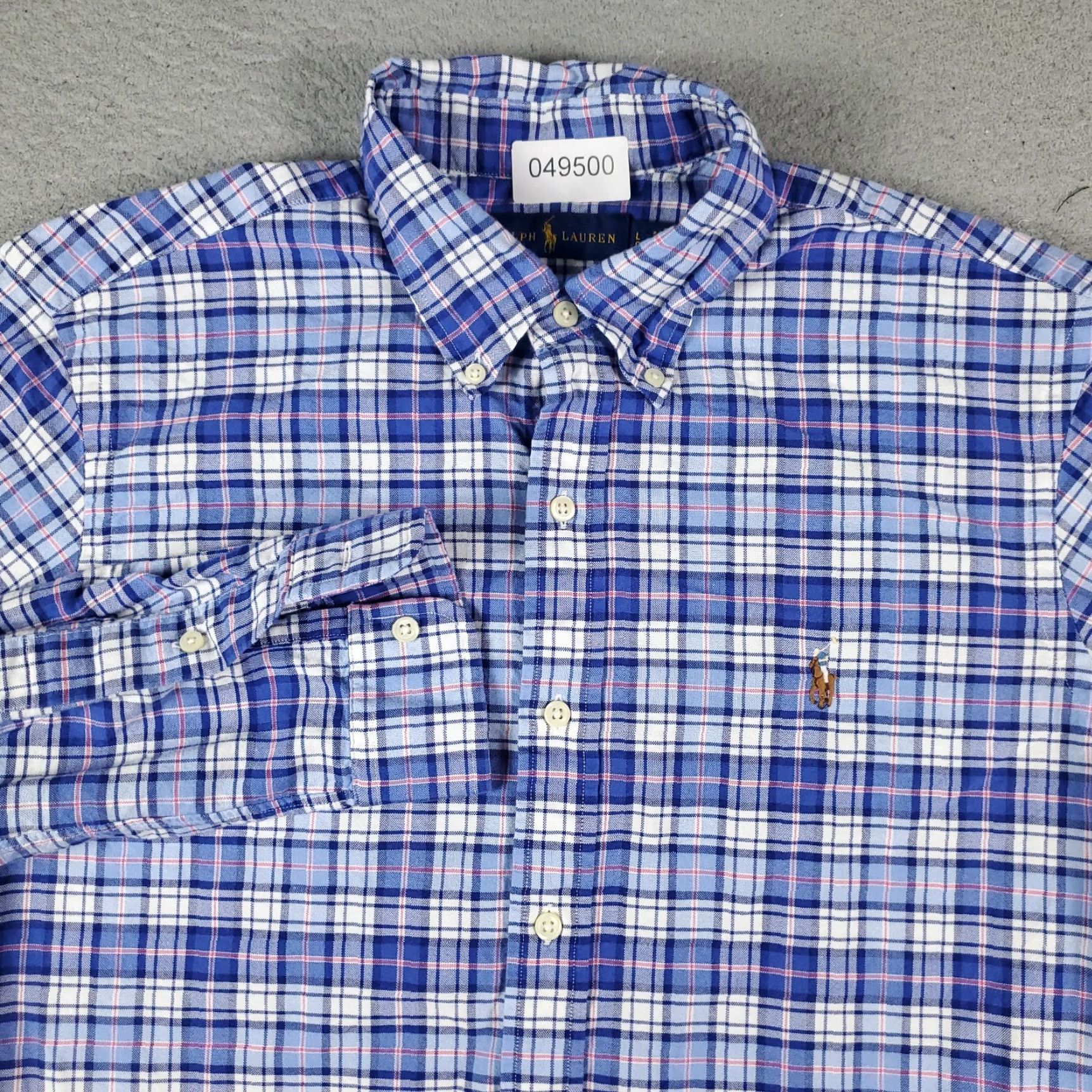 Ralph Lauren Ralph Lauren Blue Plaid Button-Up Shirt Mens Large Long Sleeve Classic Preppy Size US L / EU 52-54 / 3 - 2 Thumbnail