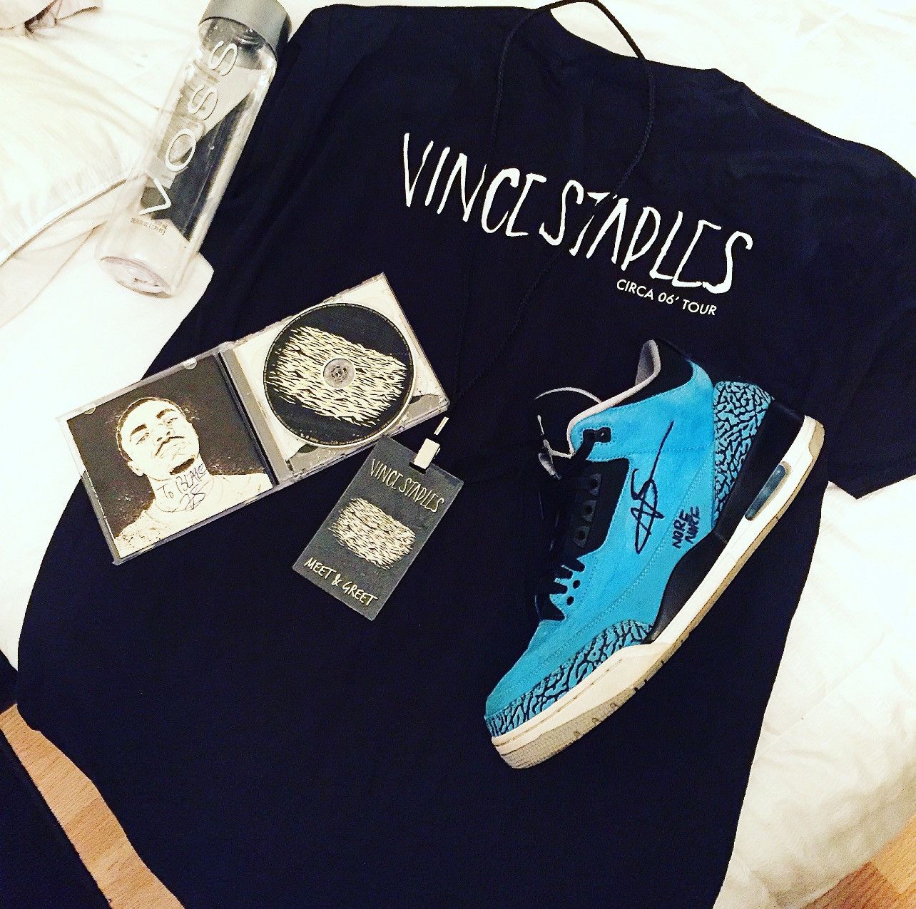 Jordan Brand × Vince Staples Signed Vince Staples Jordan 3 Retro Powder Blue Size 12 Size US 12 / EU 45 - 1 Thumbnail