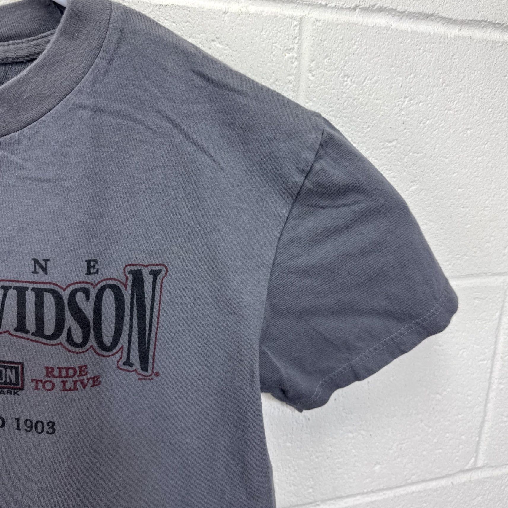 Harley Davidson Harley-Davidson T-Shirt Mens Medium Gray Graphic Print Woodstock New York Motorcycle Biker Tee Shirt Size US M / EU 48-50 / 2 - 7 Thumbnail
