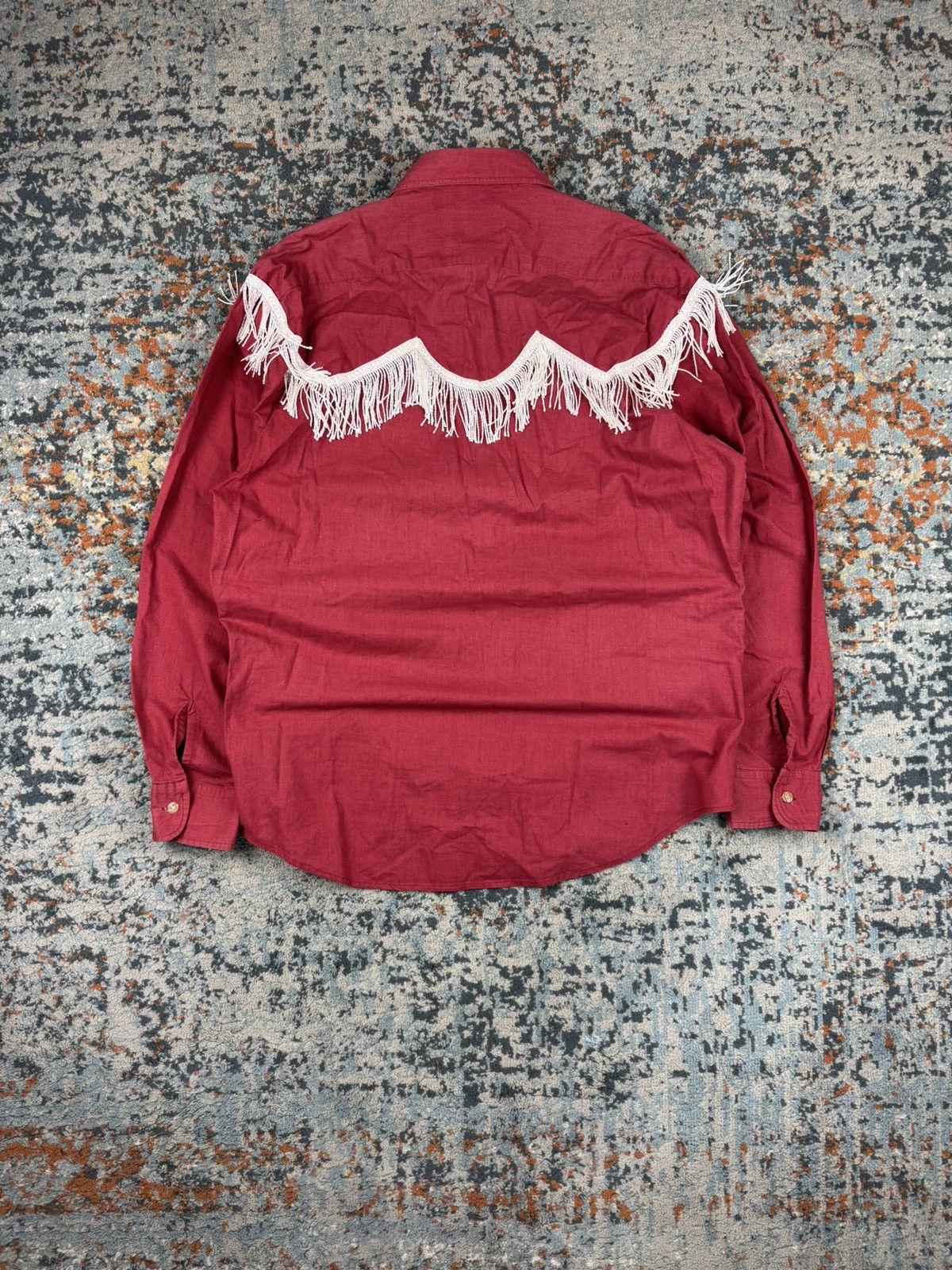 Cowboy Equipment × Japanese Brand × Vintage Vintage 70s Cowboy style shirt with fringes Americana ranch Size US L / EU 52-54 / 3 - 2 Thumbnail