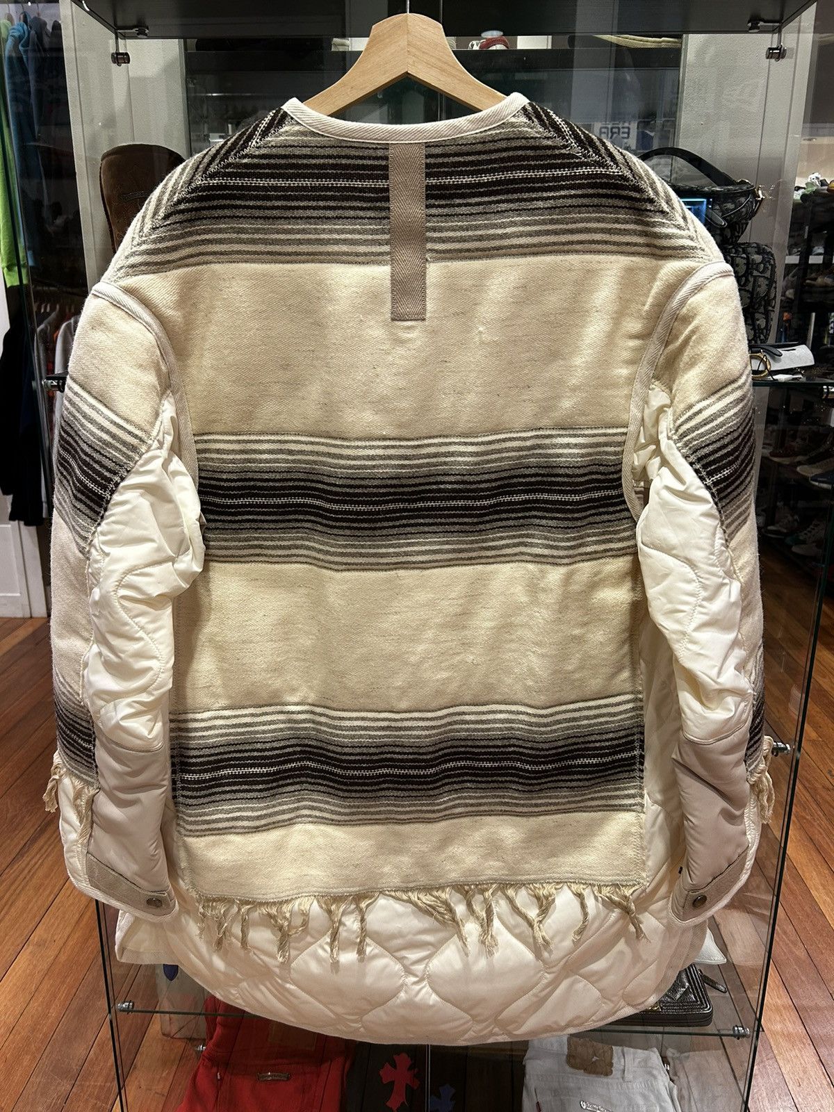 Comme des Garcons CDG Junya Watanabe Fringe Trimmed Striped Jacket Size US XL / EU 56 / 4 - 2 Thumbnail