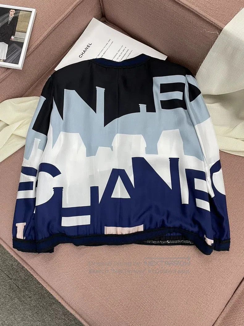 Chanel Chanel Color Block Letter Silk Long Sleeve Top. Size US L / EU 52-54 / 3 - 4 Thumbnail