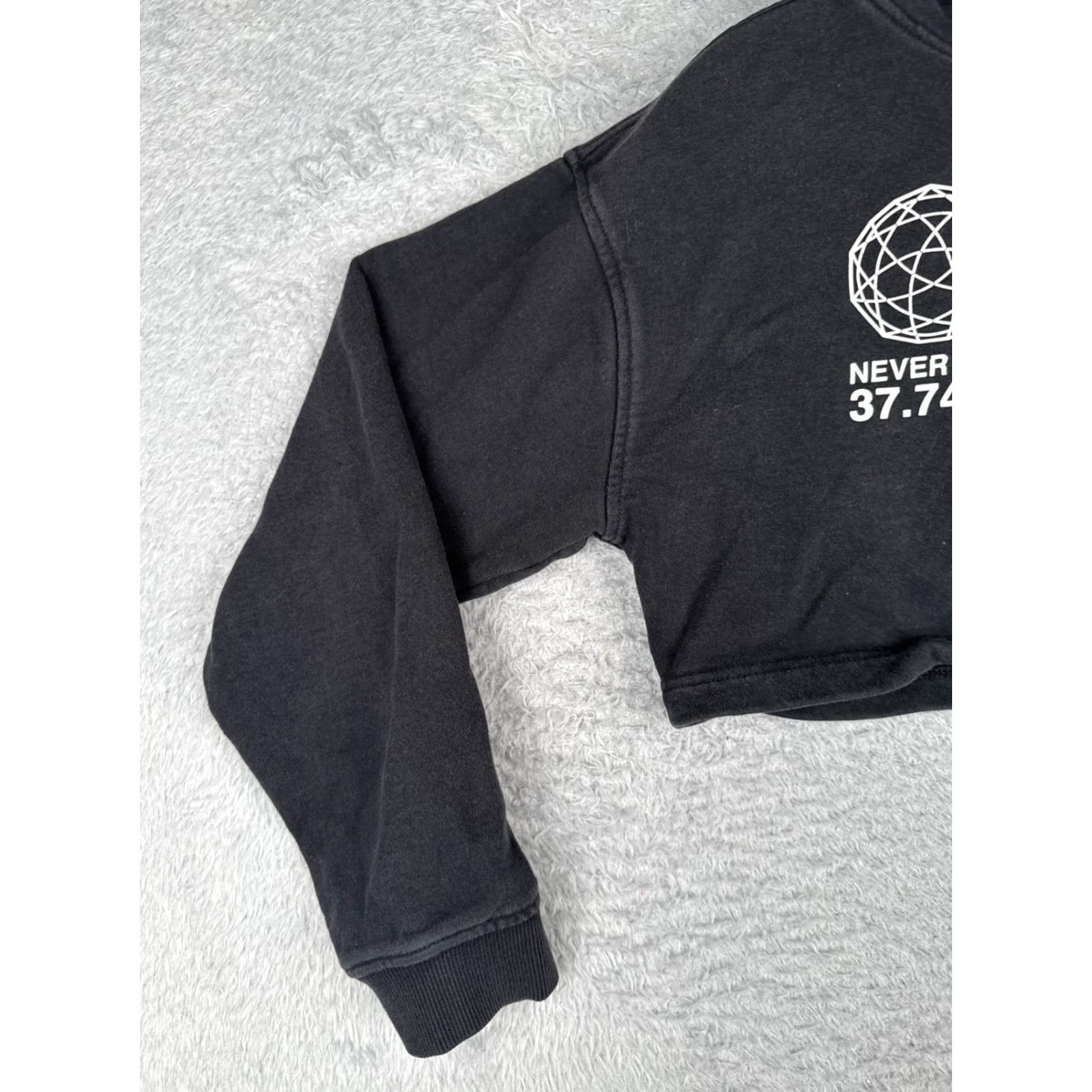 The North Face The North Face Hoodie Womens Small Black Crop Pullover Cotton Blend READ Size S / US 4 / IT 40 - 3 Thumbnail