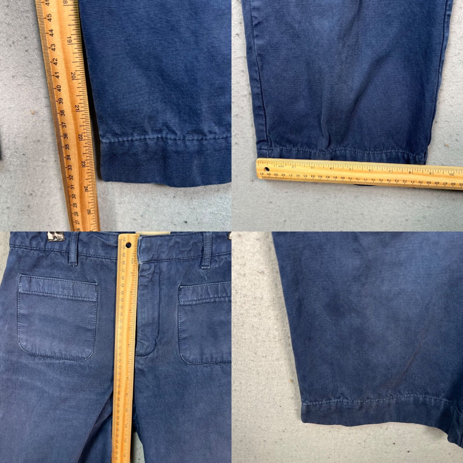 Vintage Sézane Womens Size 38 Navy Blue Cropped Pants Cotton Blend Made In Italy Size 26" / US 2 / IT 38 - 8 Thumbnail