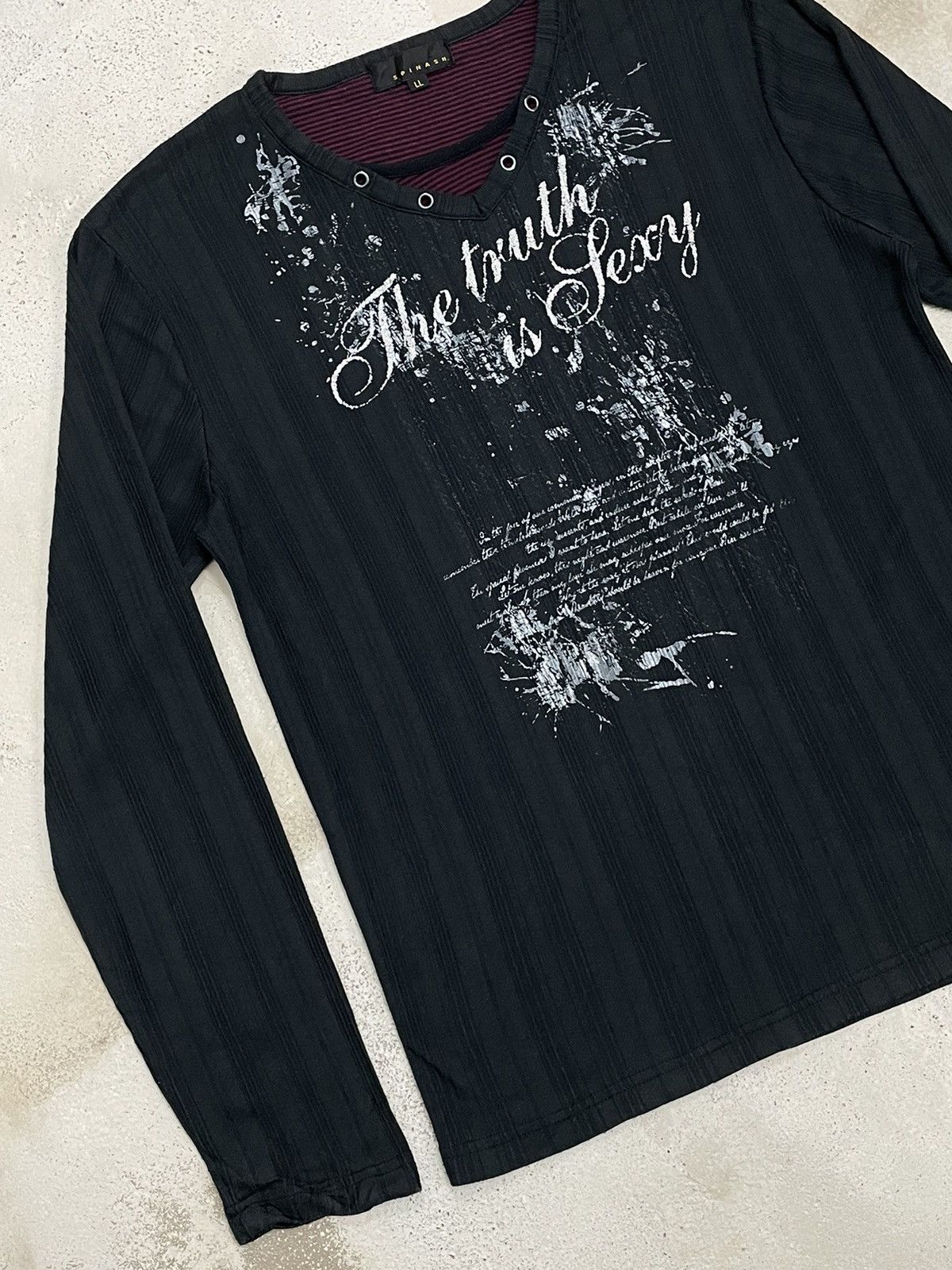 Japanese Brand Spinash Wording Layered Collar Punk The Truth is Sexy Size US XL / EU 56 / 4 - 3 Thumbnail