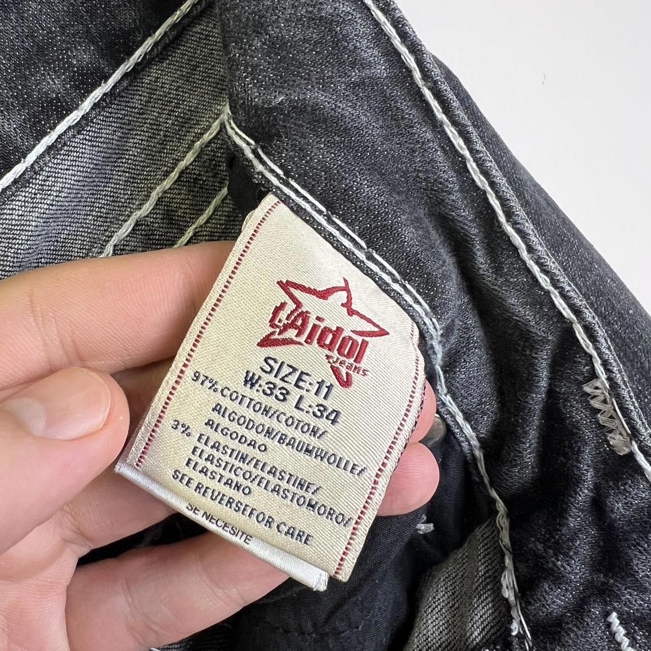 Designer La Idol Premium Black Flare Jeans with Unique Stitching Size 30" / US 8 / IT 44 - 8 Thumbnail