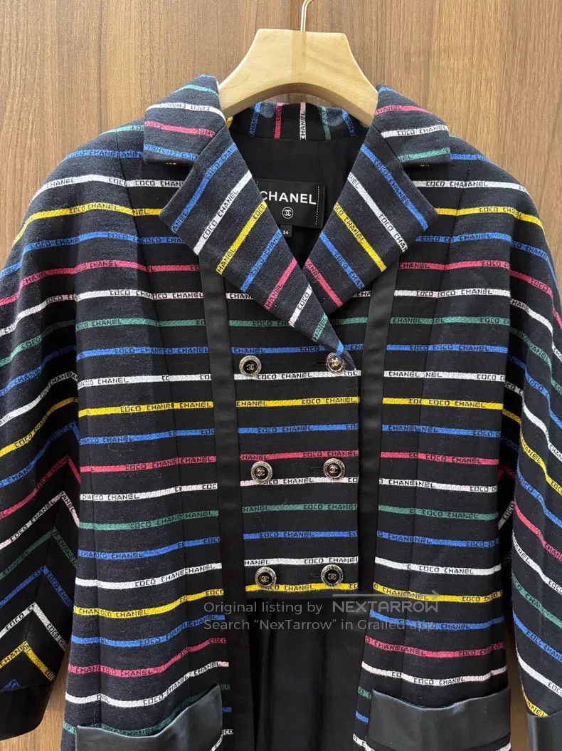 Chanel Chanel 22S colourful striped letter jacket Size XXS / US 00 / IT 34 - 3 Thumbnail
