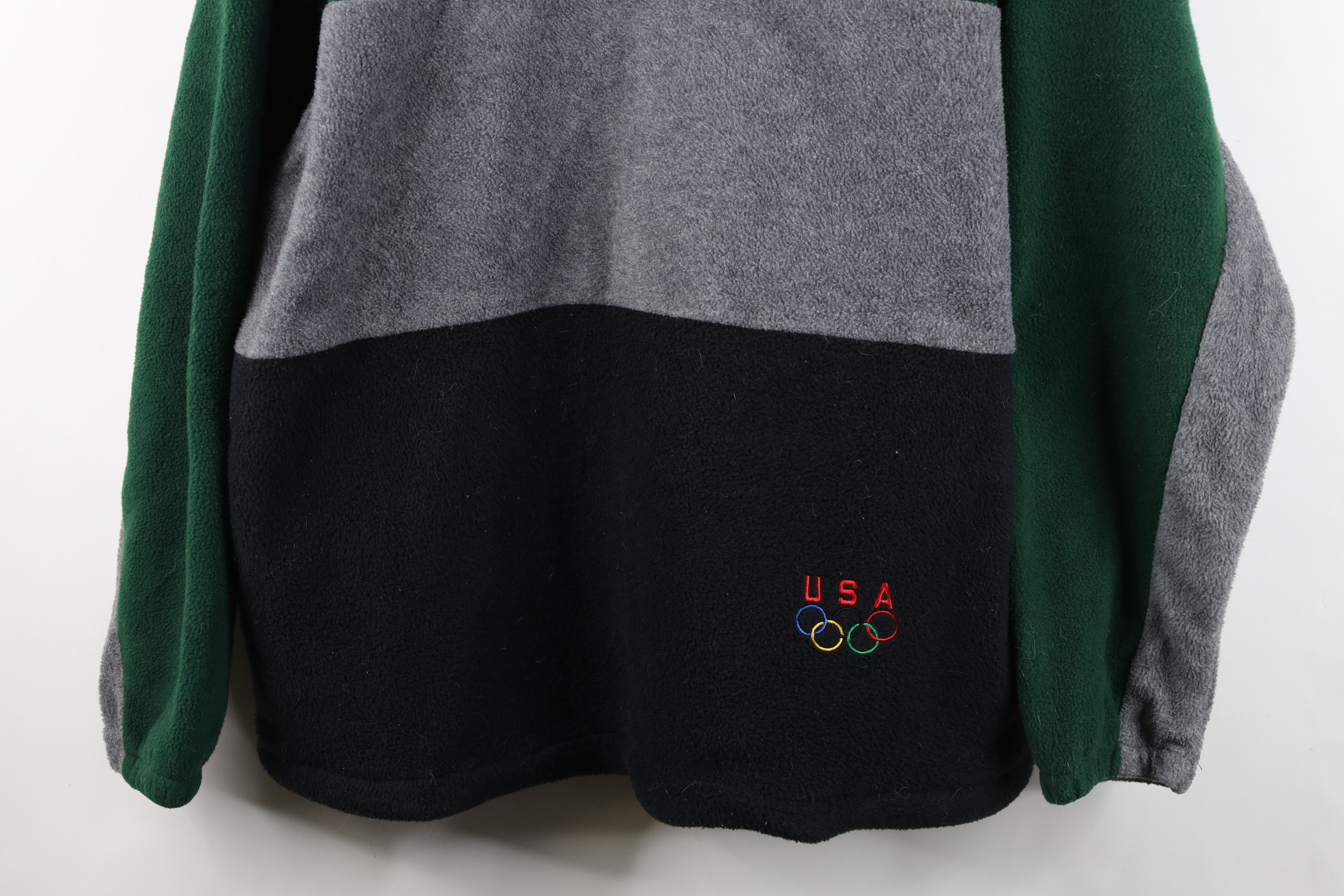 Vintage AS IS Vintage 90s USA Olympics Fleece Pullover Sweater Size US XL / EU 56 / 4 - 3 Thumbnail