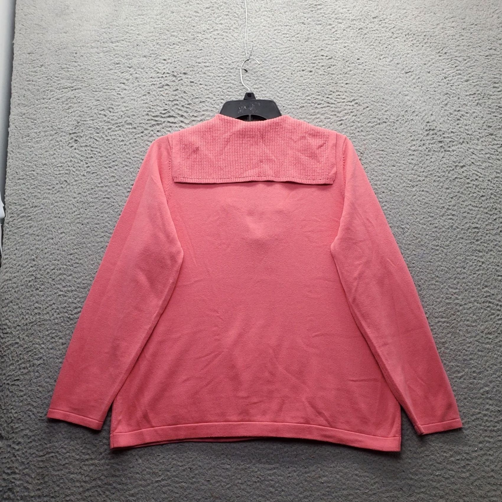 Vintage Nike Hoodie Womens L Pink Knit Pullover V-Neck Casual Long Sleeve Pullover Size L / US 10 / IT 46 - 2 Thumbnail