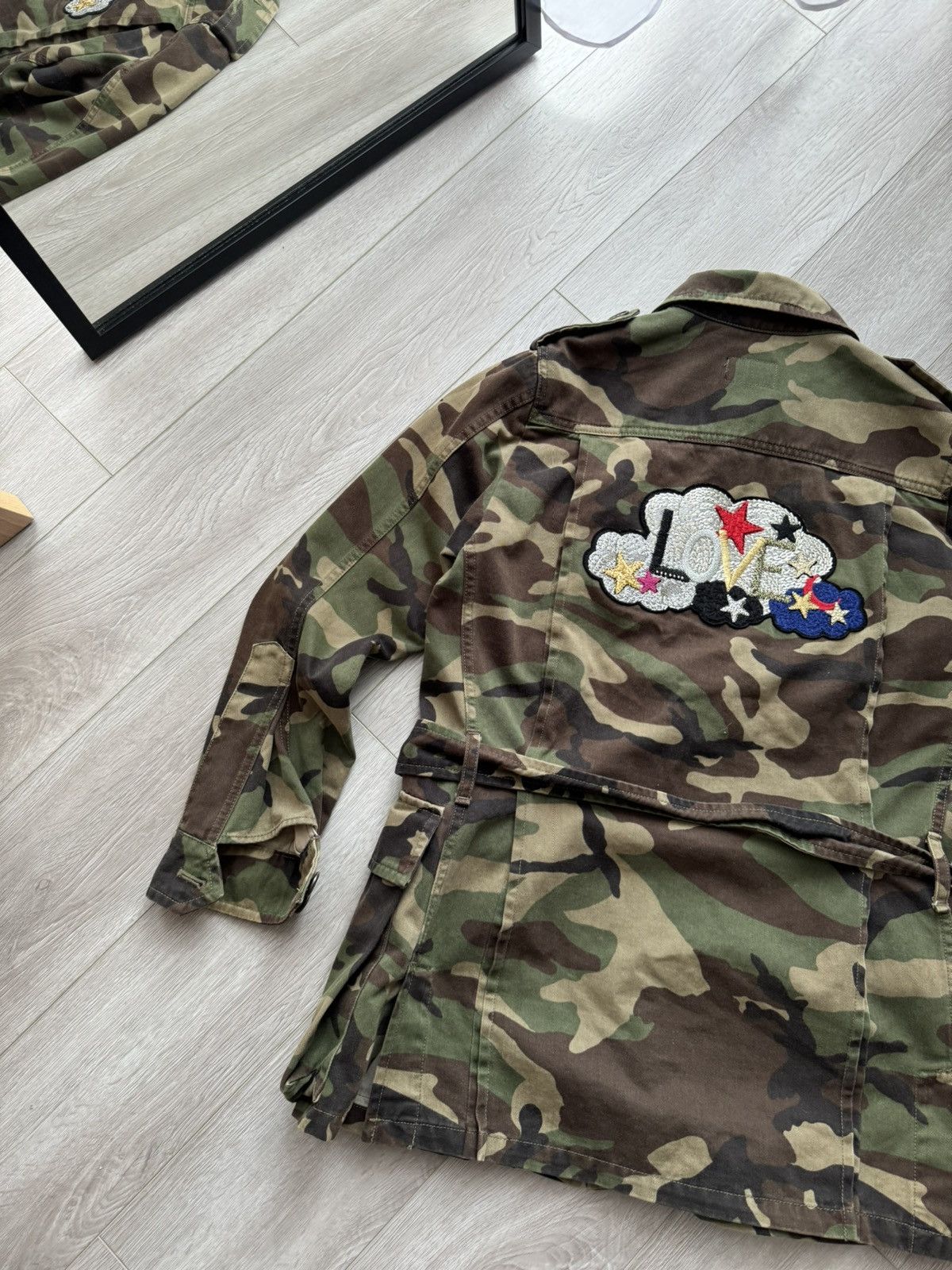 Saint Laurent Paris Saint Laurent “Love” Camo Trench Coat Jacket Size S / US 4 / IT 40 - 2 Thumbnail