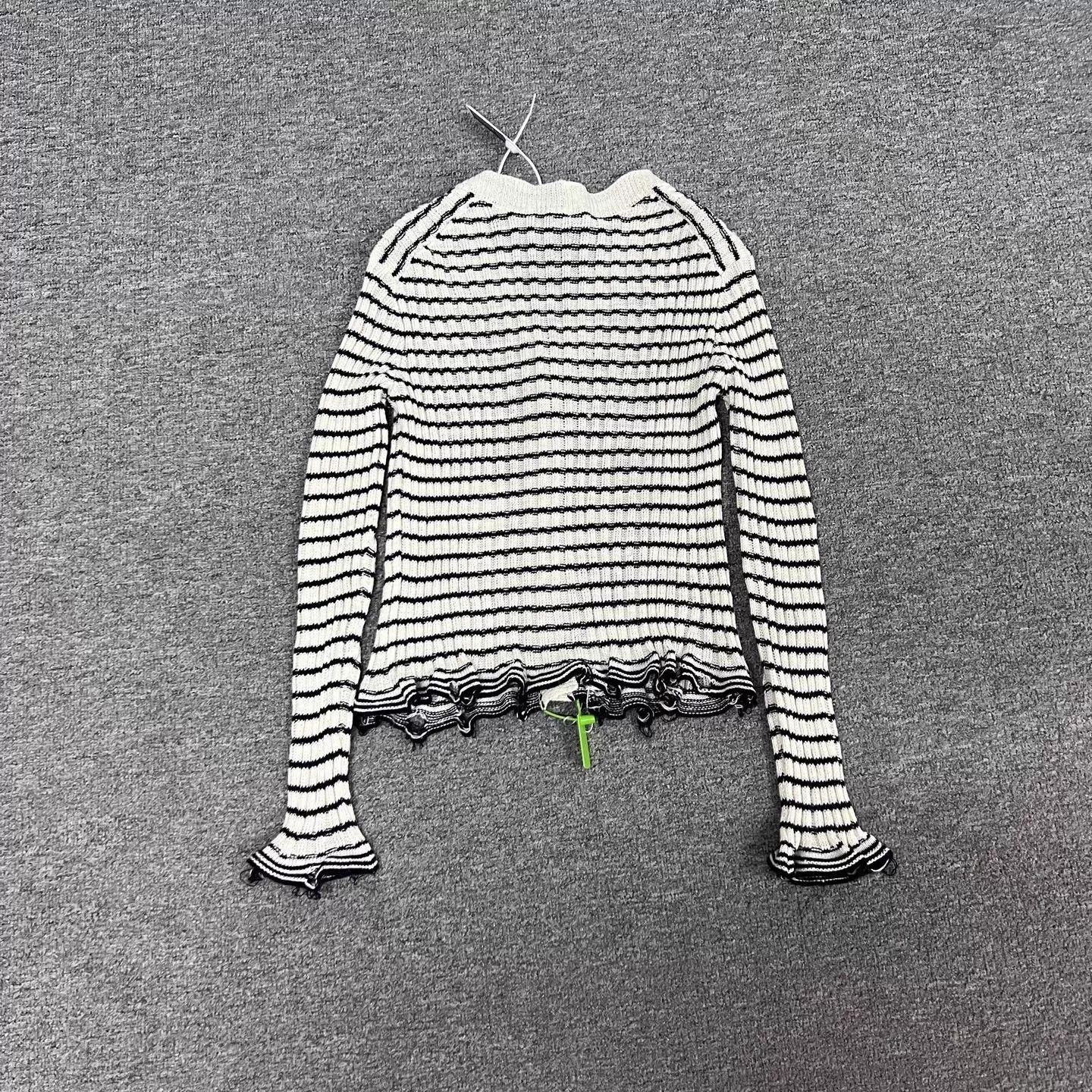 Dior Dior Striped Bee Embroidered Cardi & Vest Distressed Ruffled Size S / US 4 / IT 40 - 4 Thumbnail