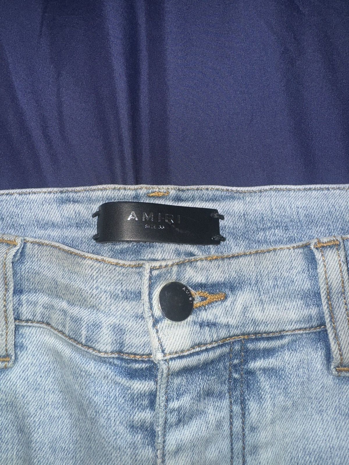 Amiri Blue Amiri mx1 brown leather jeans Size US 33 - 3 Thumbnail