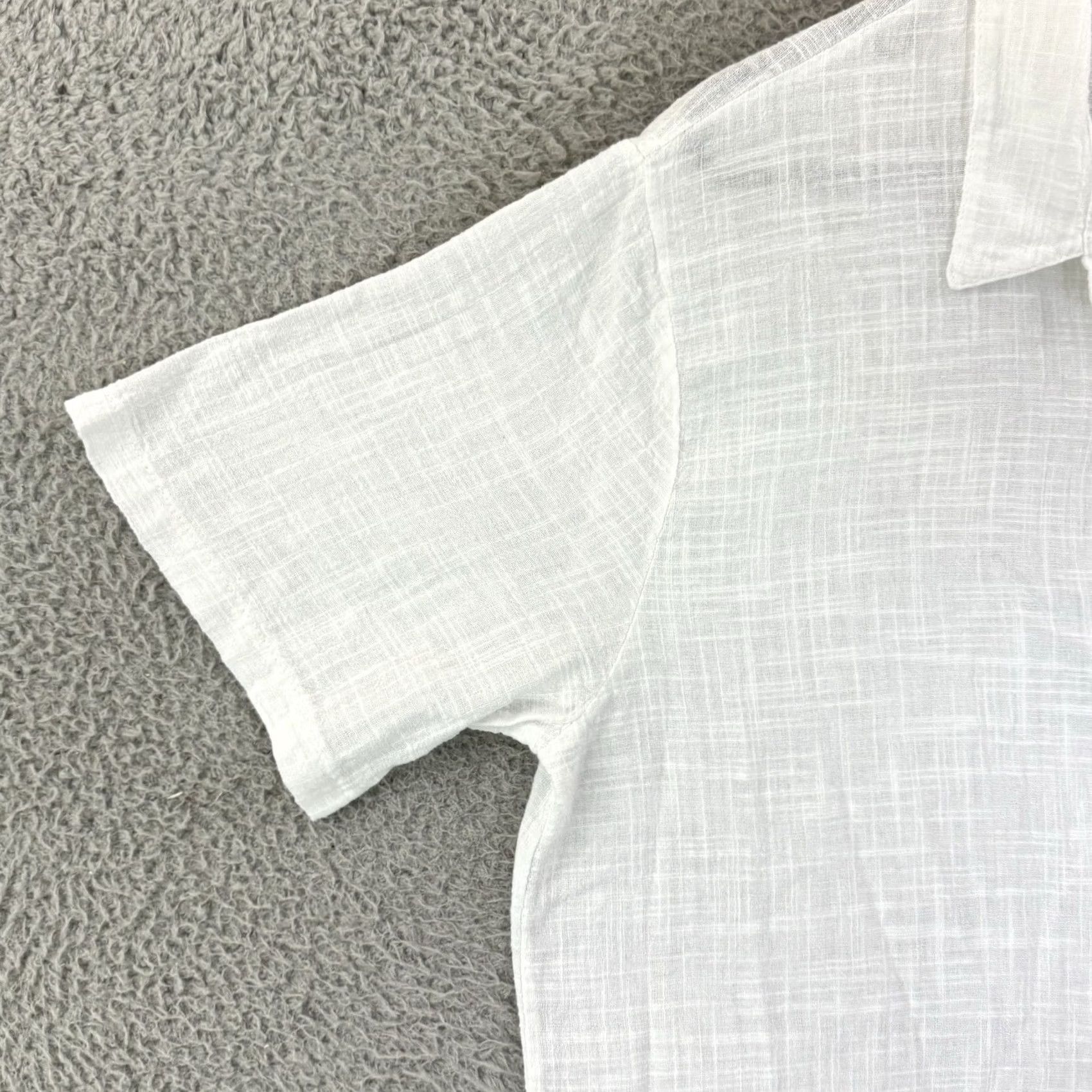 Vintage VINTAGE Made in Italy White Linen Shirt Men 2XL Short Sleeve Button-Up Collared Casual Beach Preppy Size US XXL / EU 58 / 5 - 4 Thumbnail