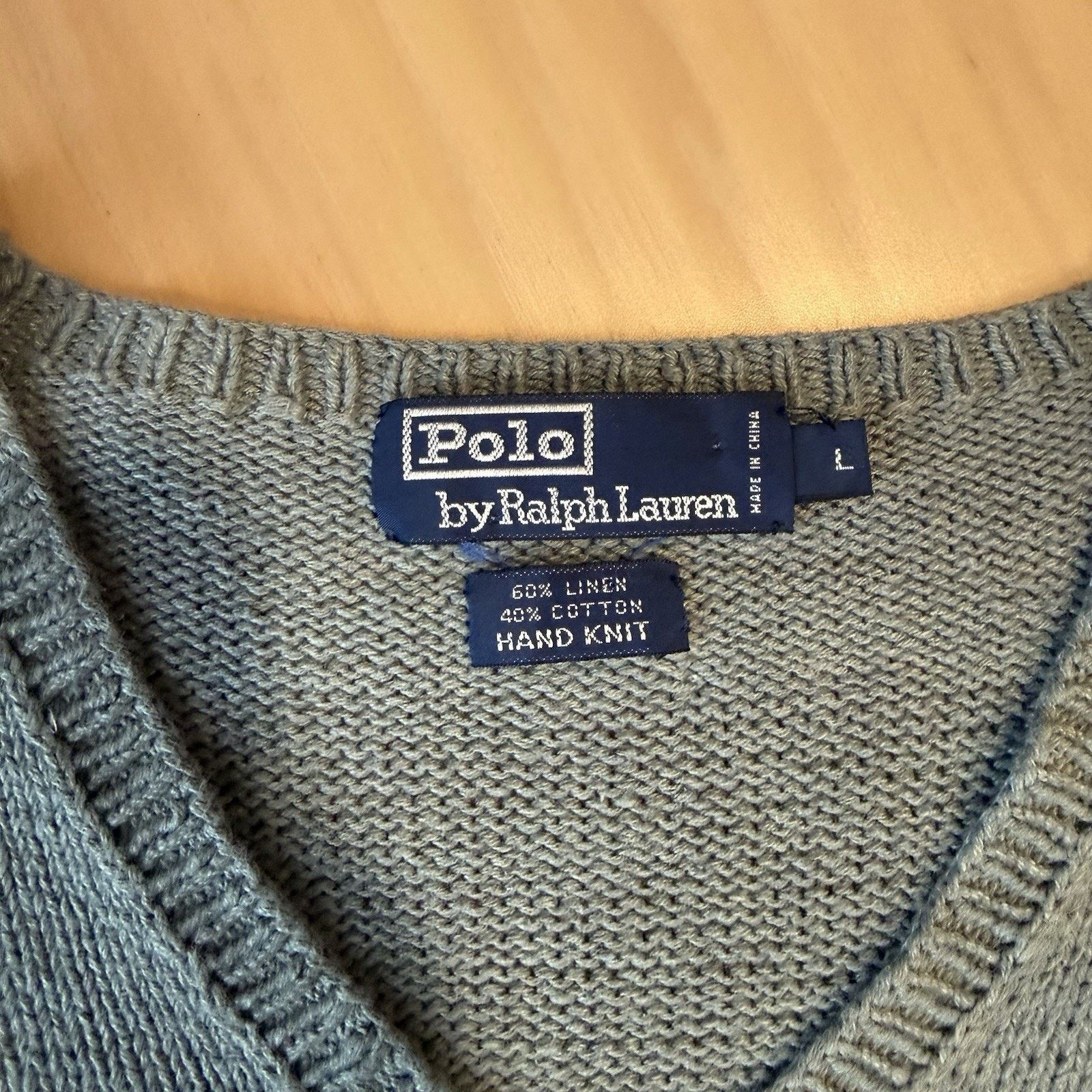 Polo Ralph Lauren Polo Ralph Lauren Linen Cotton Sweater Vest L Gray Pullover Size US L / EU 52-54 / 3 - 6 Thumbnail