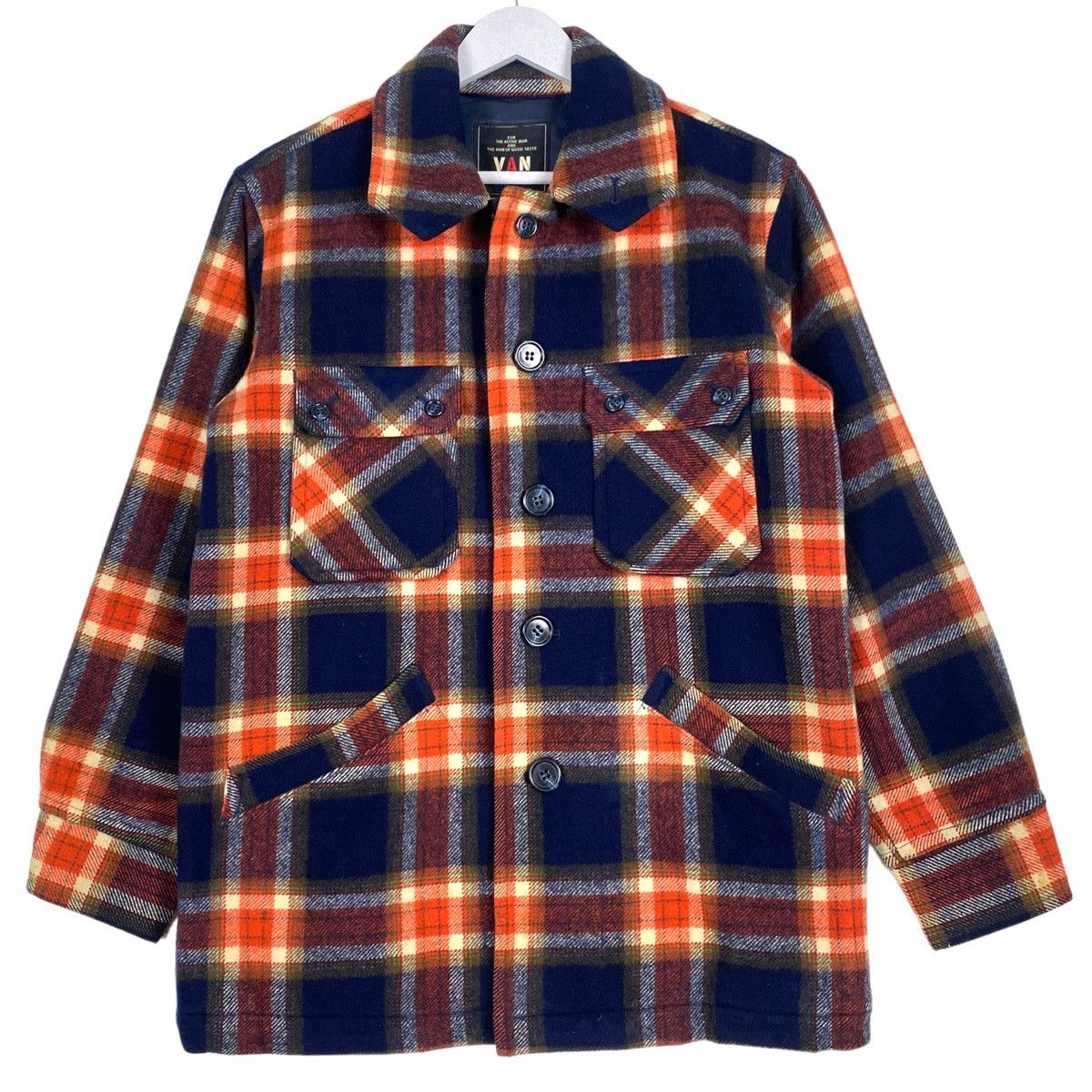 Japanese Brand × Van 💥VAN JAC TARTAN CHECKER WORKER WESTERN WOOL JACKET Size US M / EU 48-50 / 2 - 1 Thumbnail