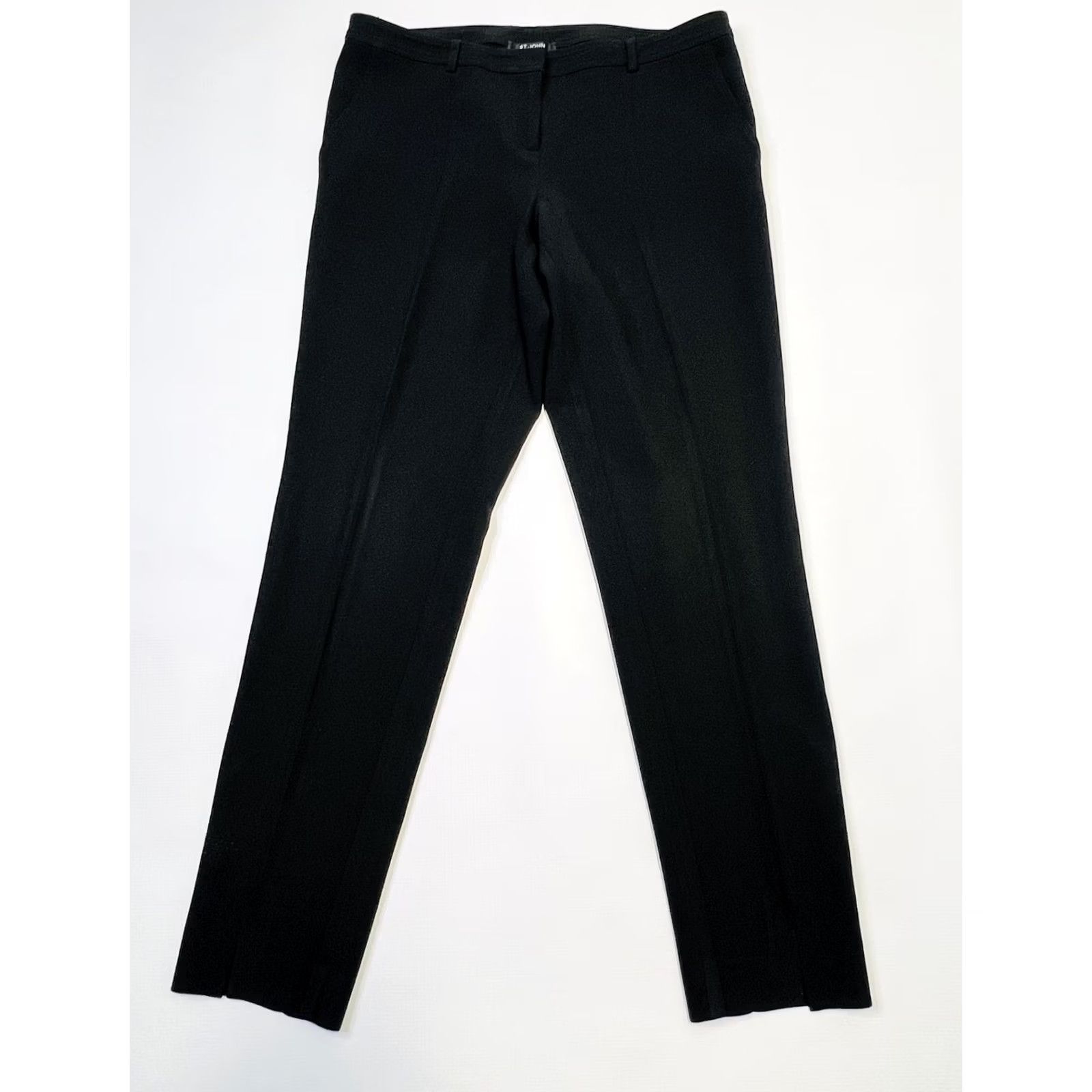St. John St. John Caviar Pants Womens 6 Black Straight Leg Dress Work Career Size 30" / US 8 / IT 44 - 2 Thumbnail
