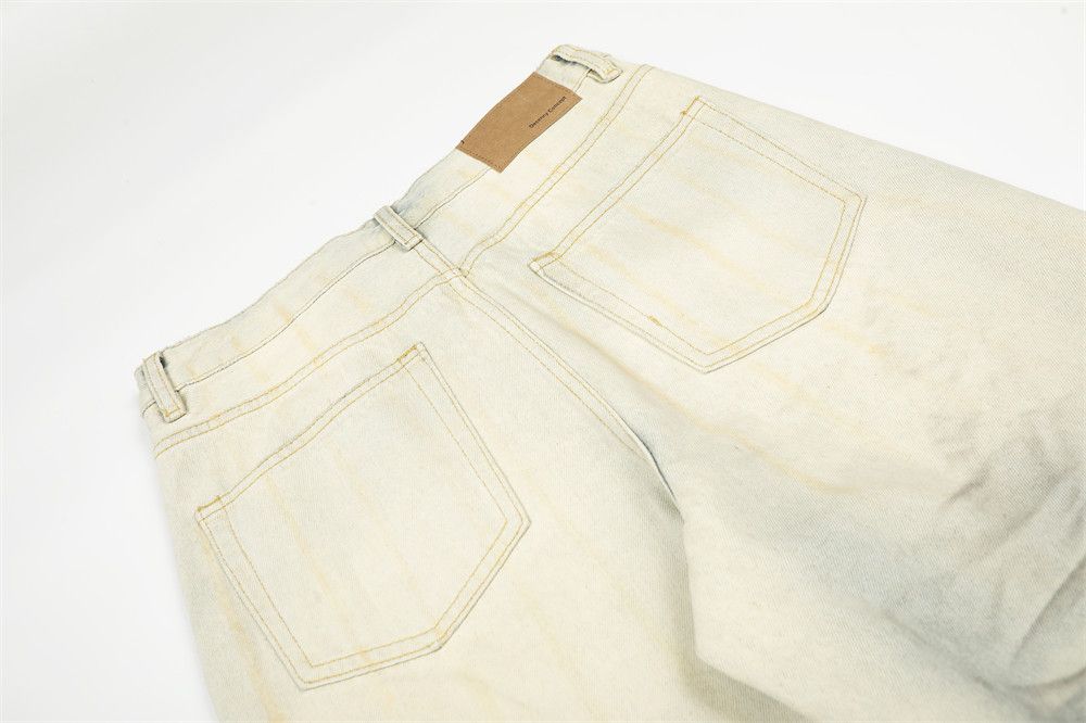 Jean Men's inkjet-painted distressed washed casual straight jeans Size US 32 / EU 48 - 5 Thumbnail
