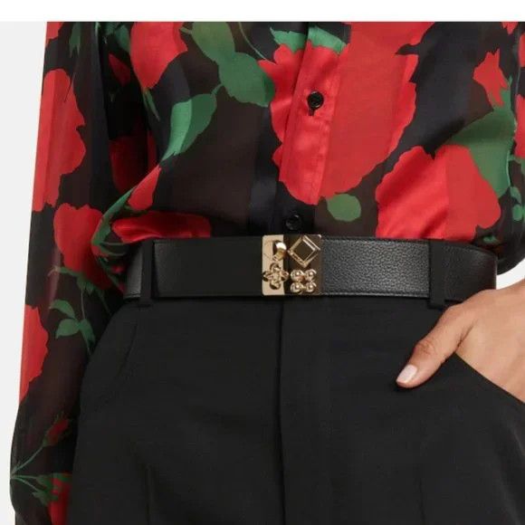 Christian Louboutin o1s1wg110325 CARASKY CLASP BELT in Black & Gold Size ONE SIZE - 3 Thumbnail