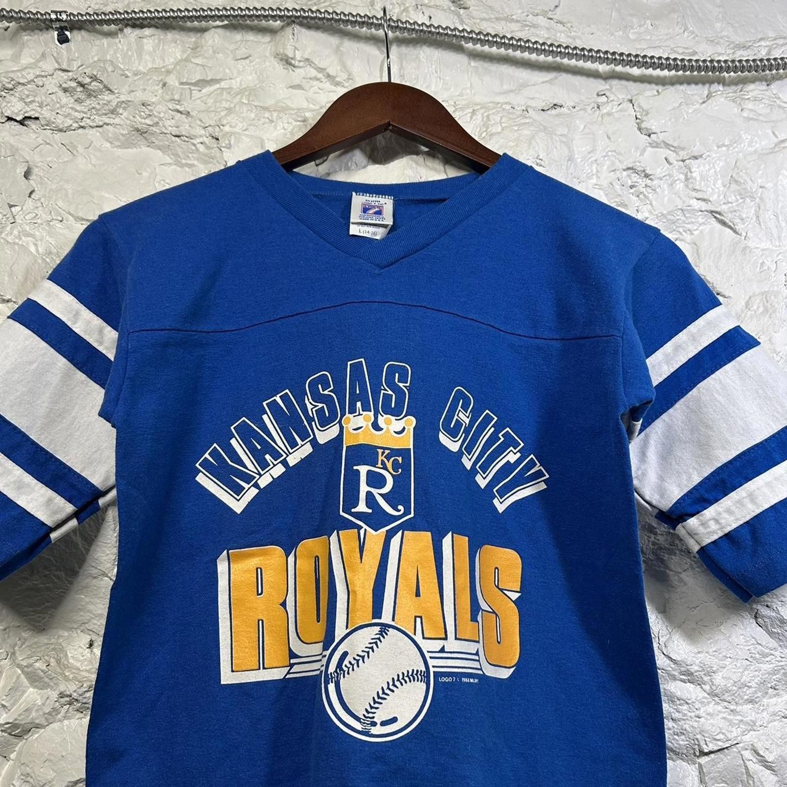 Logo 7 1988 Kansas City Royals Logo 7 Baseball Tee Size Youth Large Size US XXS / EU 40 - 5 Thumbnail