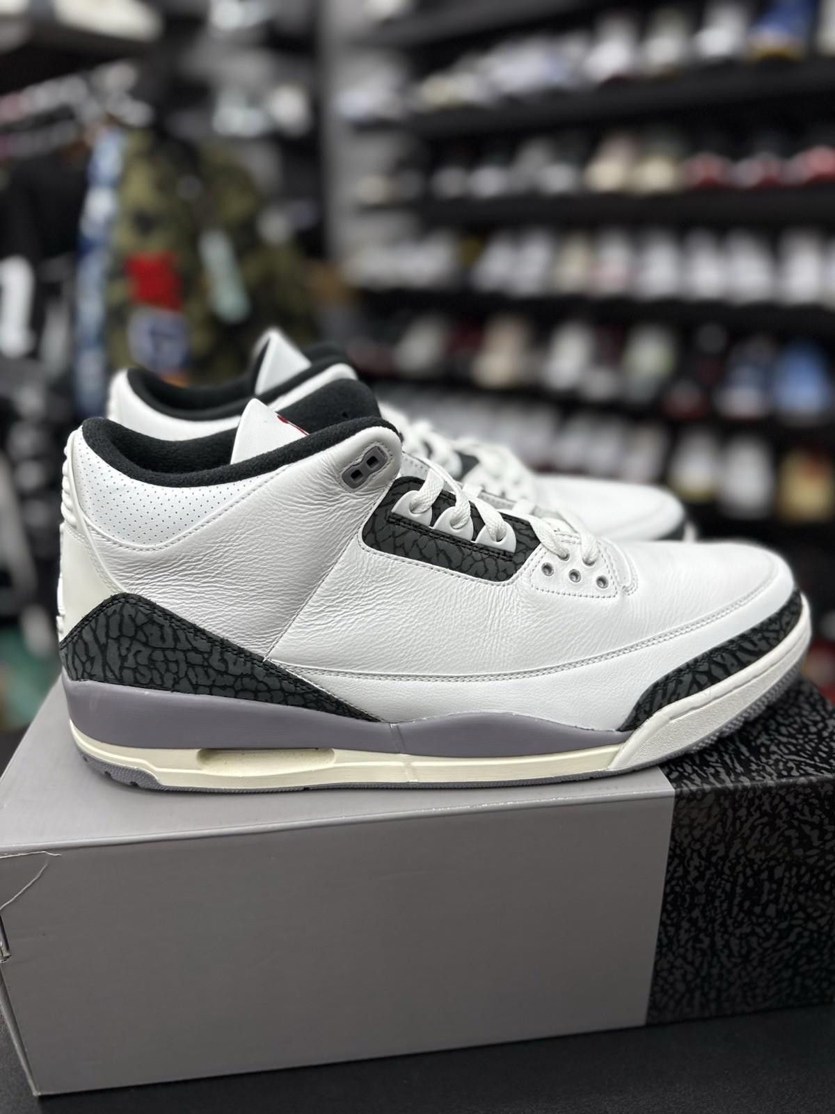 Nike Size 17 Nike Air Jordan 3 Retro Summit White Fire Red Mens Size US 15 / EU 48 - 2 Thumbnail
