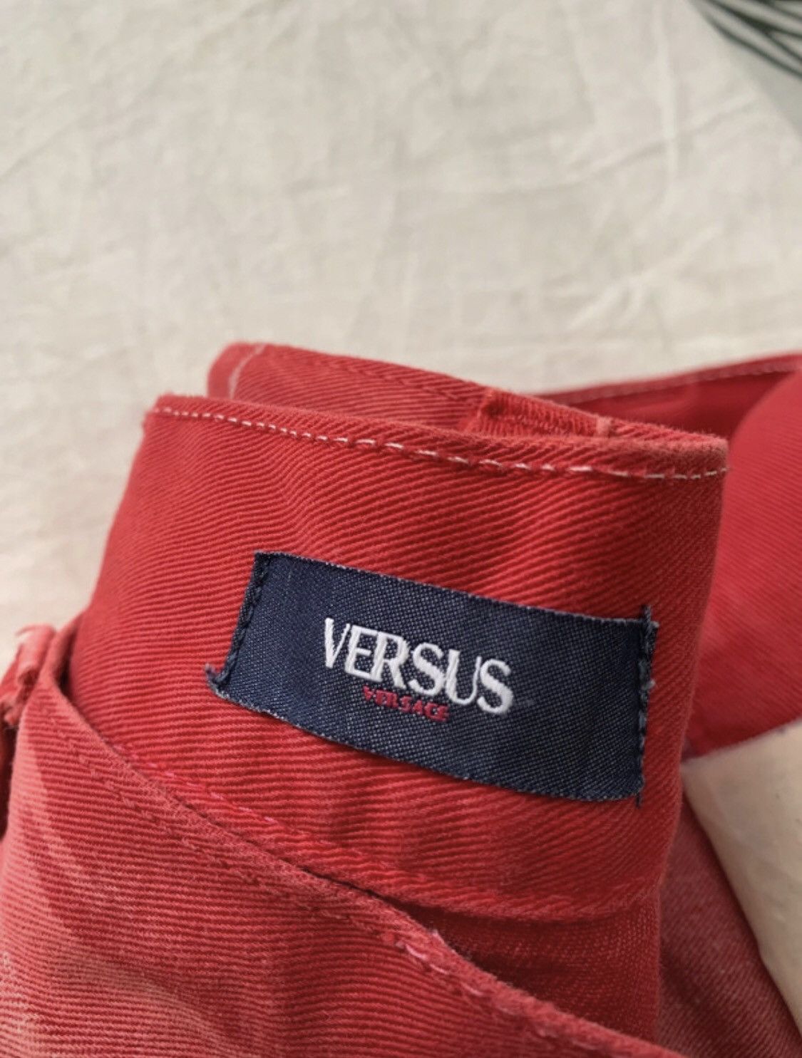 Versus Versace Versace Rare 90’s Red demin Jeans with Leather Patch Design Size US 40 / EU 56 - 6 Thumbnail